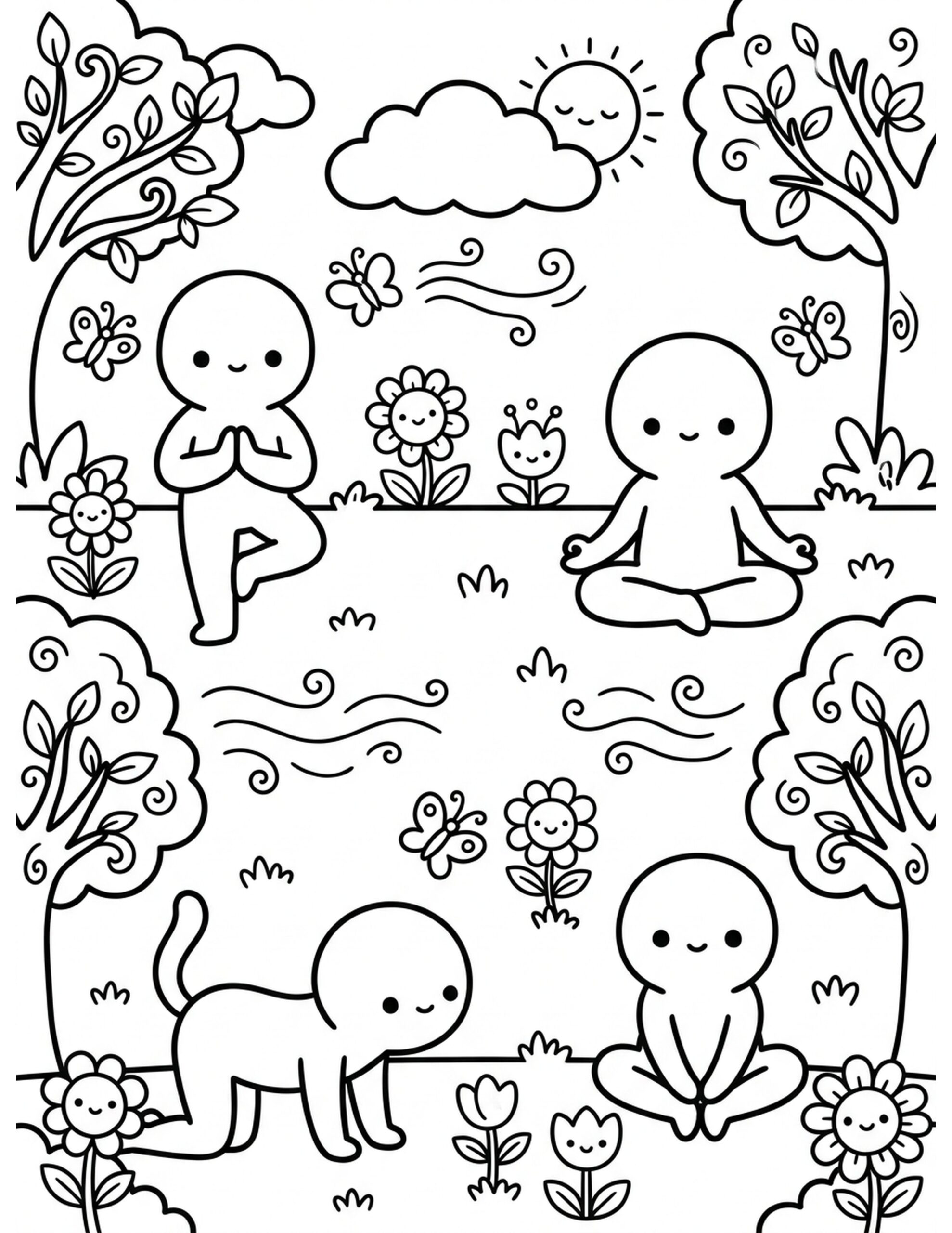 Gentle Yoga for Peace Coloring Page