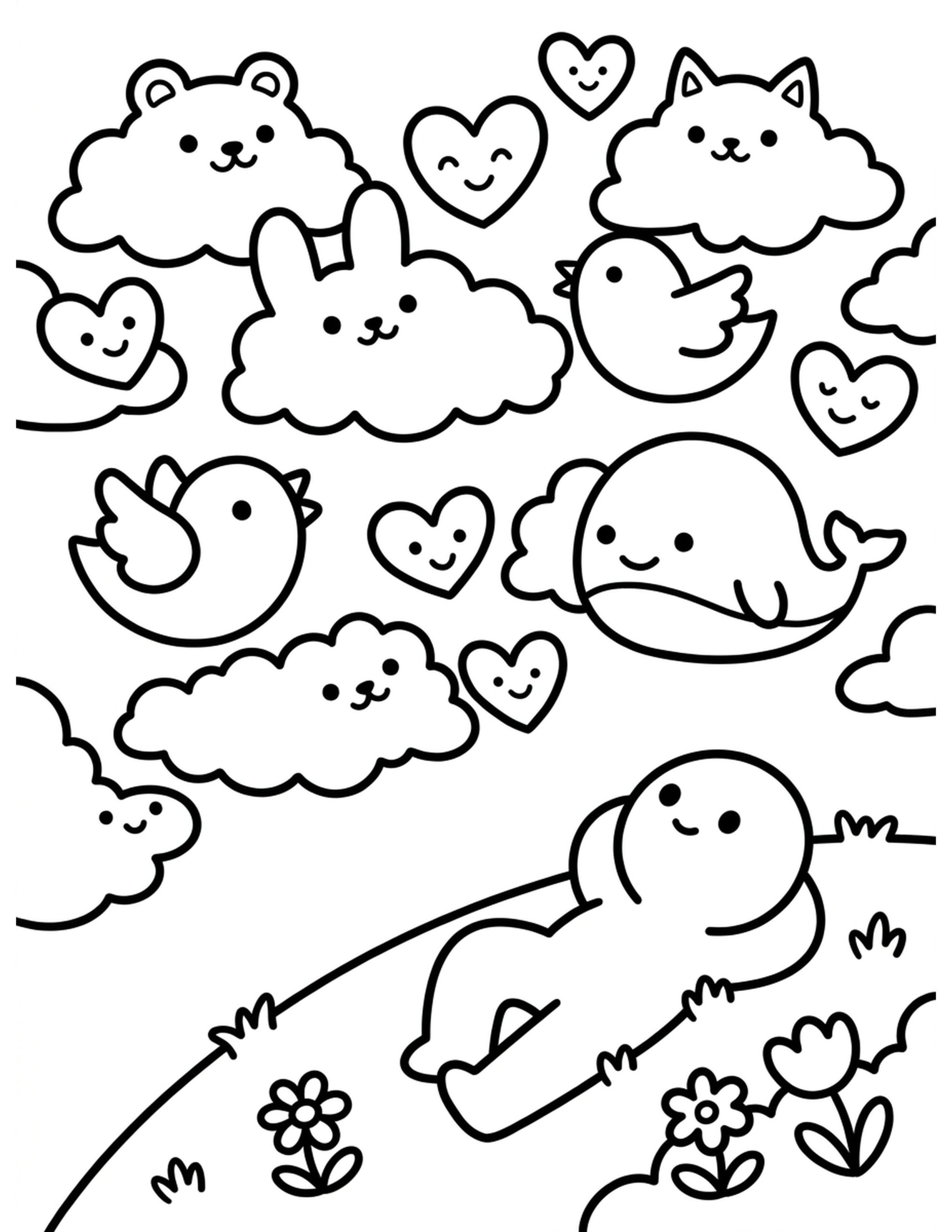 Dreamy Cloudscape Coloring Page