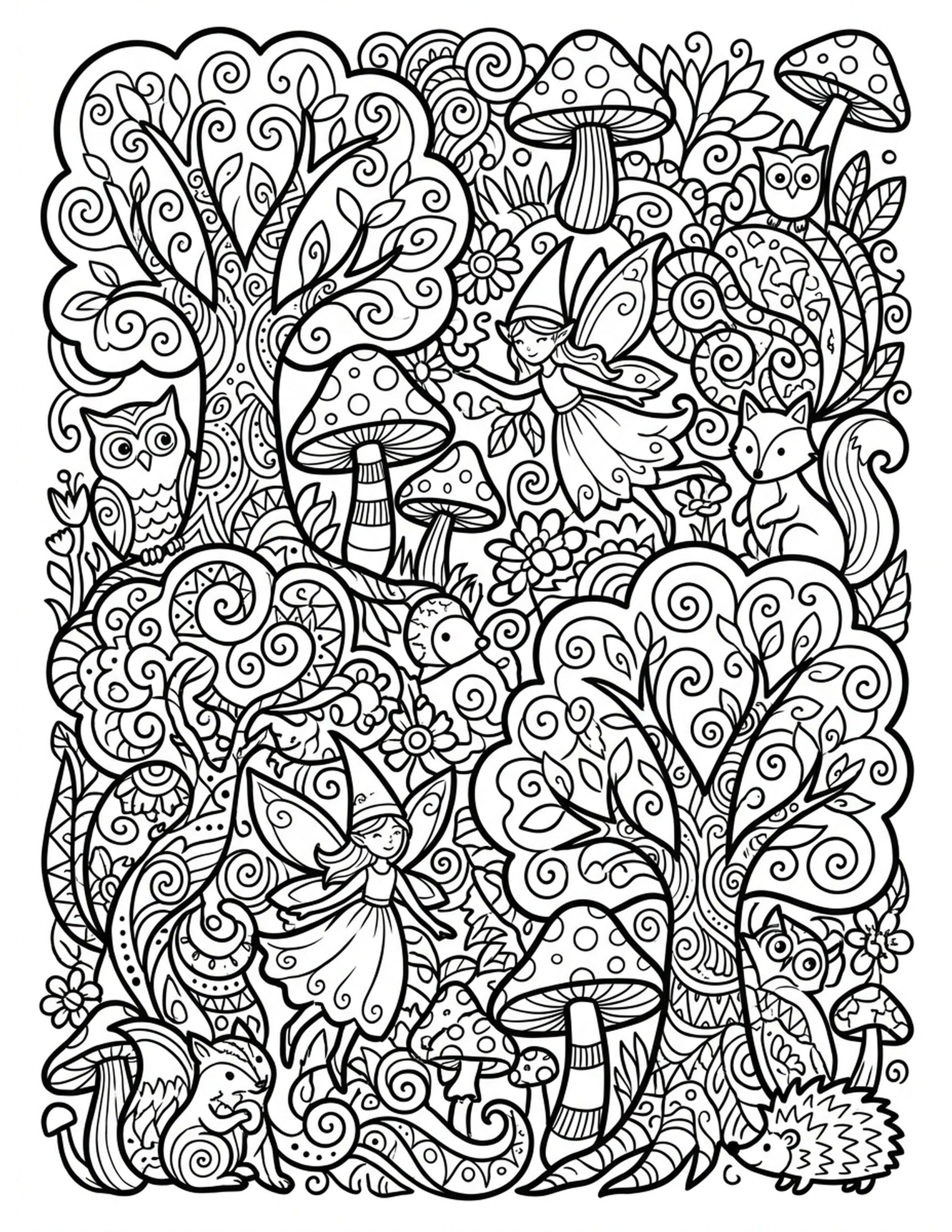 Creative Doodle Forest Coloring Page