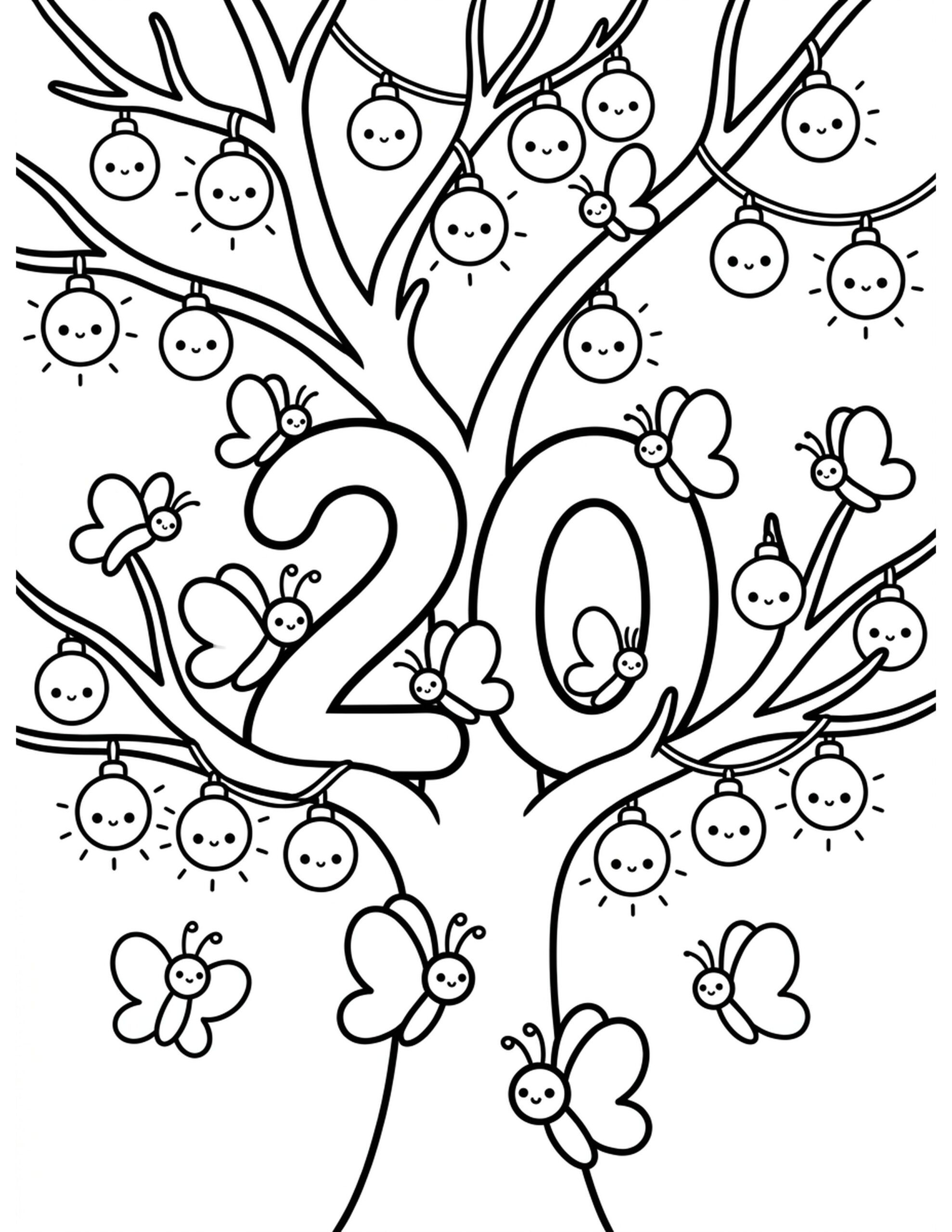 Twenty Magical Fairy Lights Coloring Page