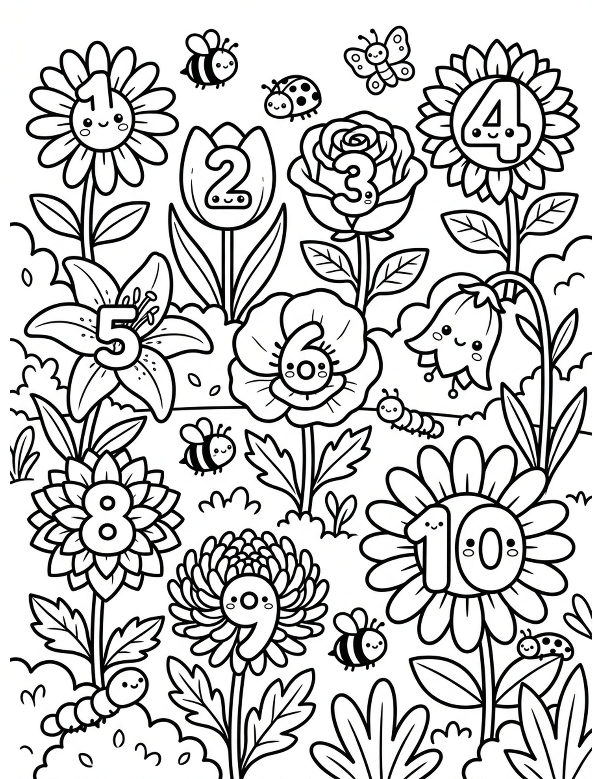 Number Garden Coloring Page