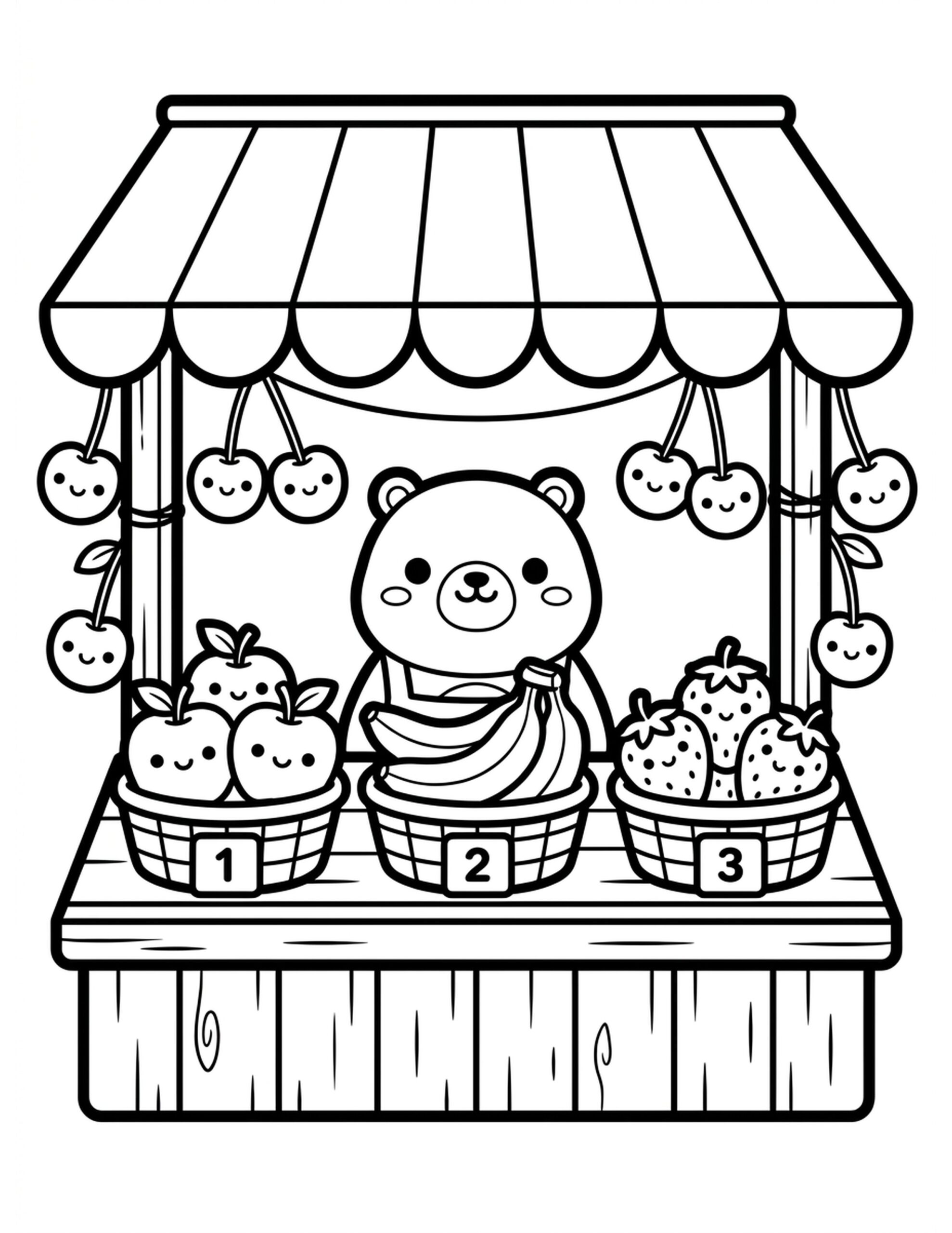 Counting Fruits Coloring Page