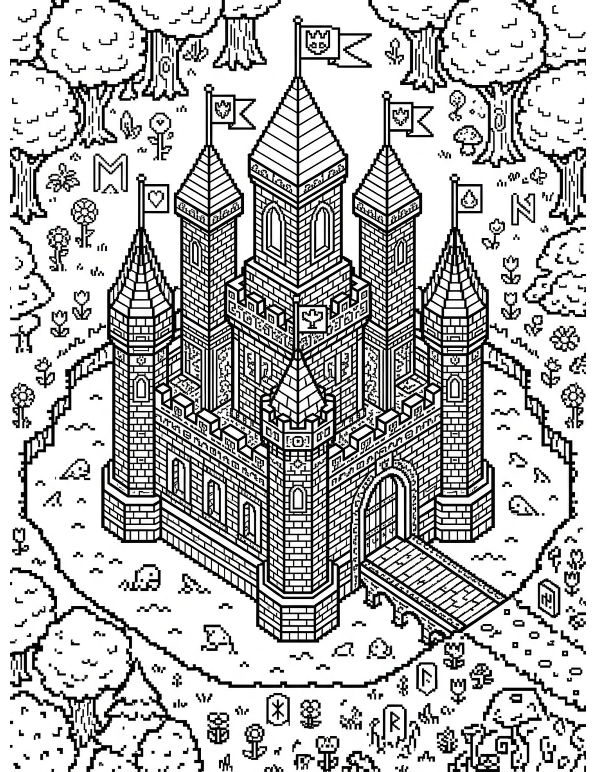 Magical Castle Coloring Page