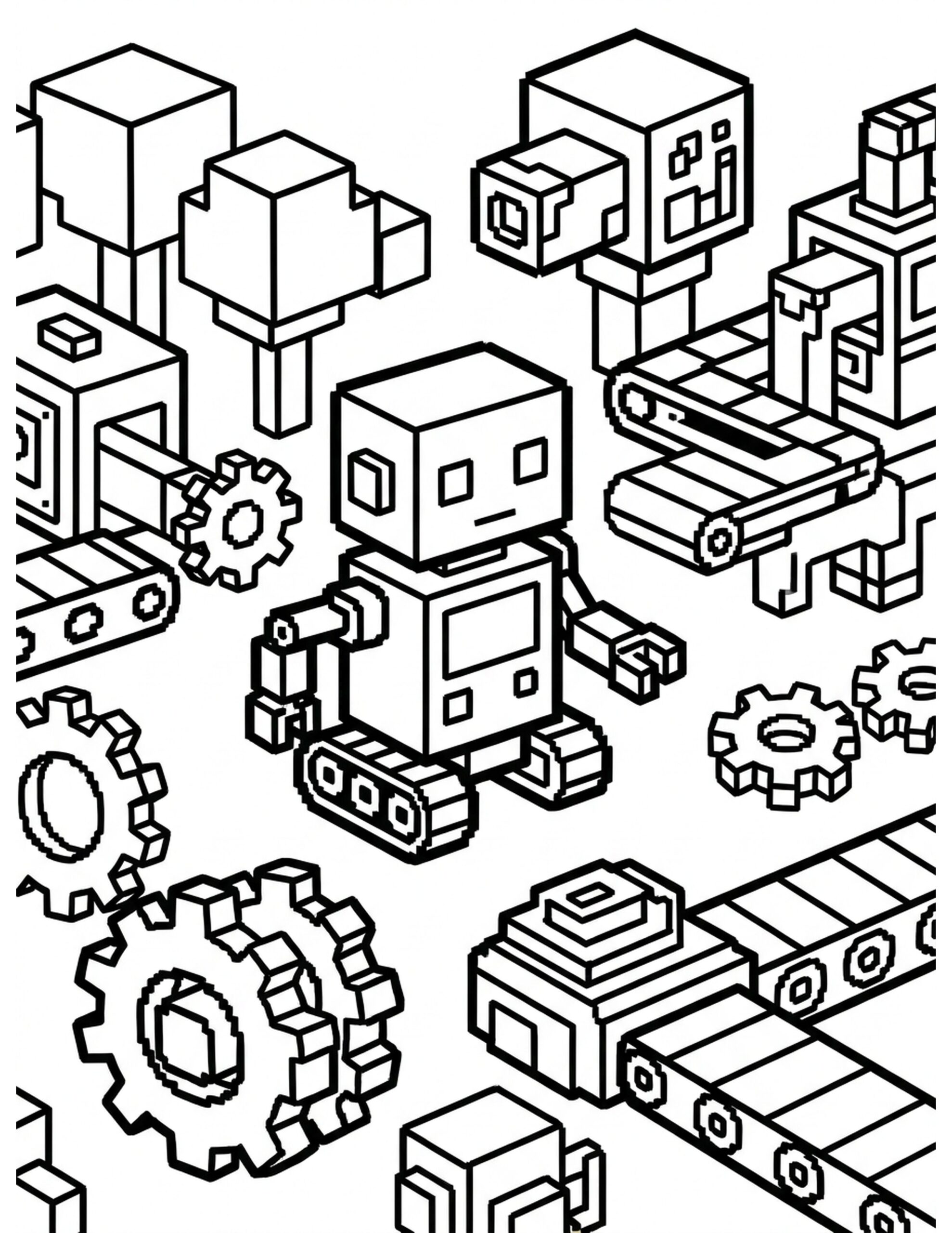 Robot Adventure Coloring Page