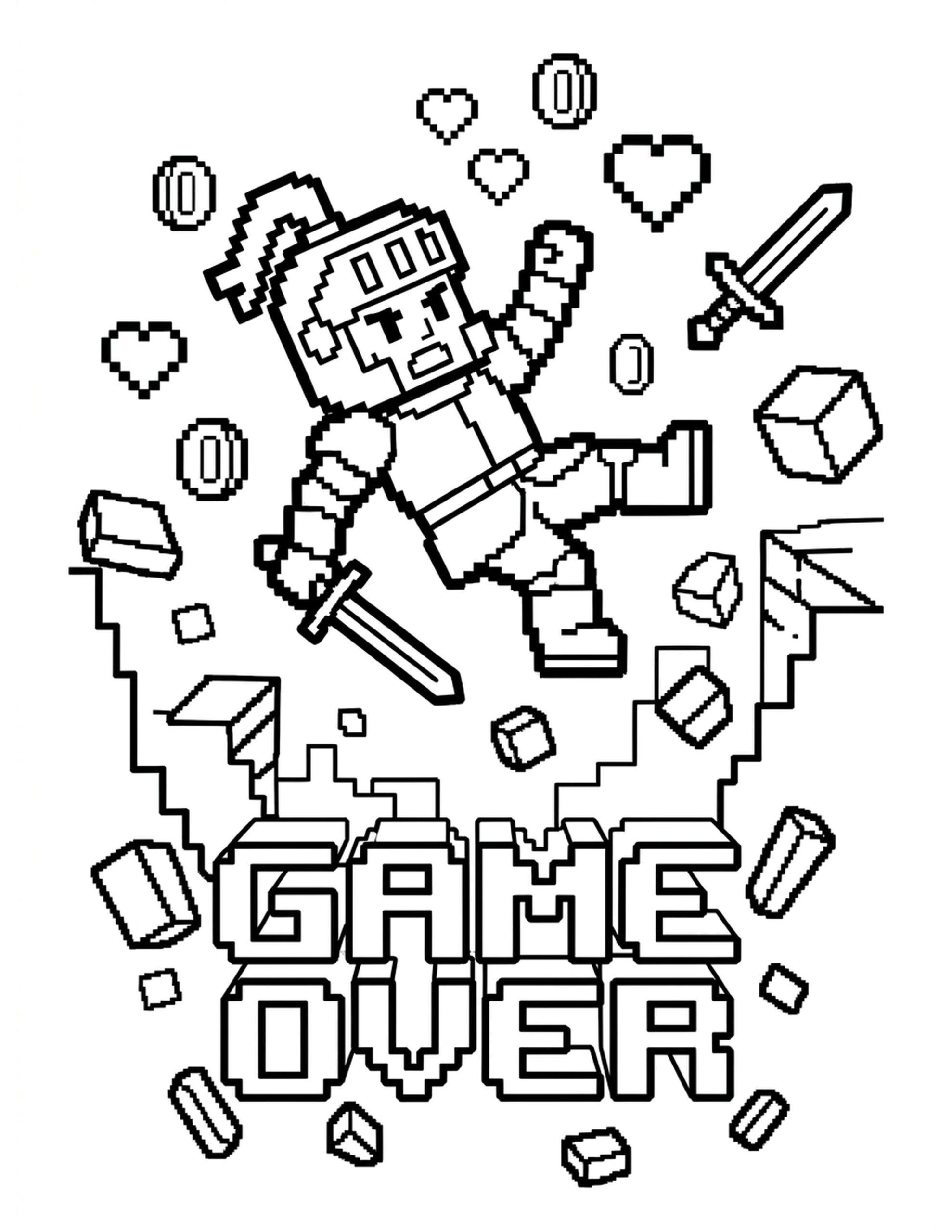 Game Over Scene Coloring Page