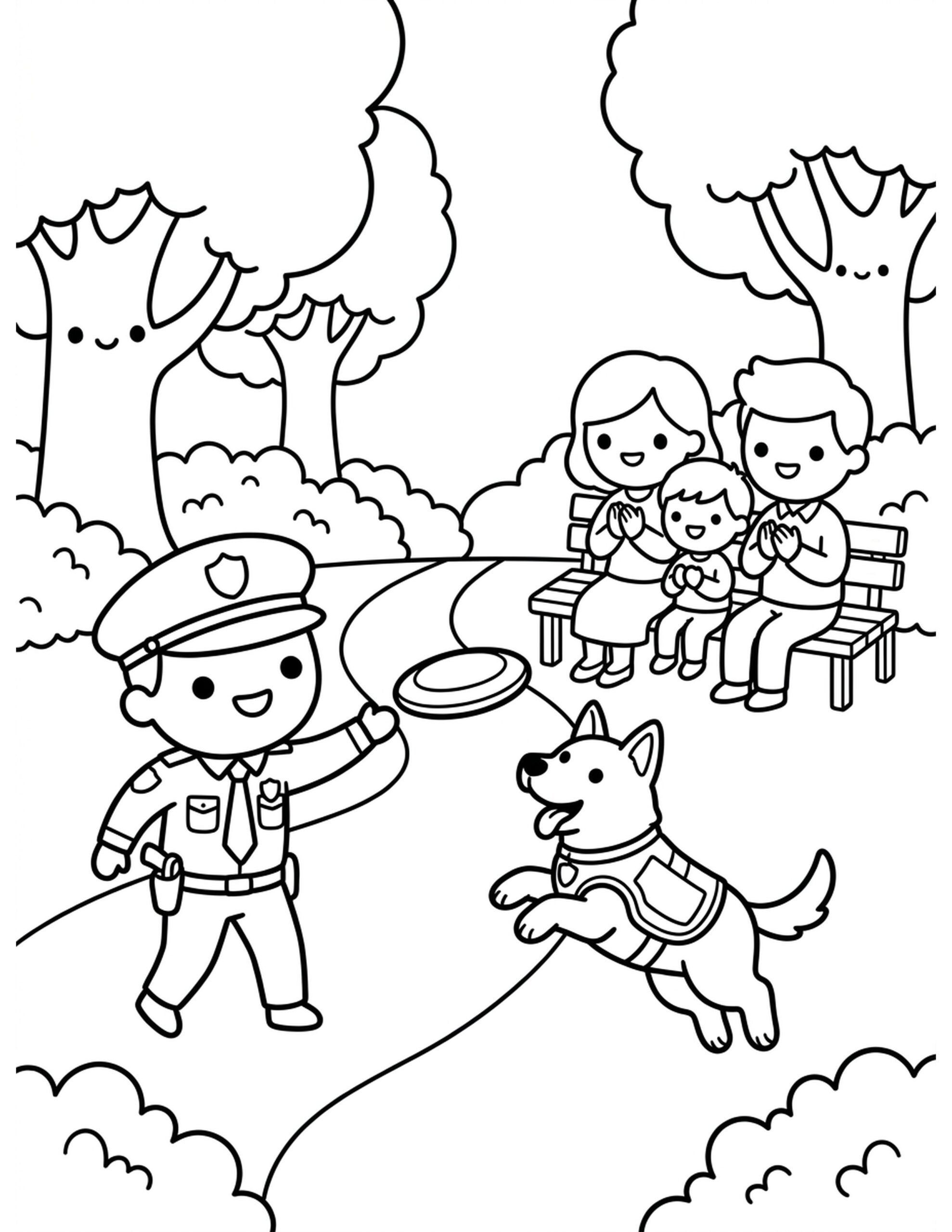 Police Dog Unit Coloring Page