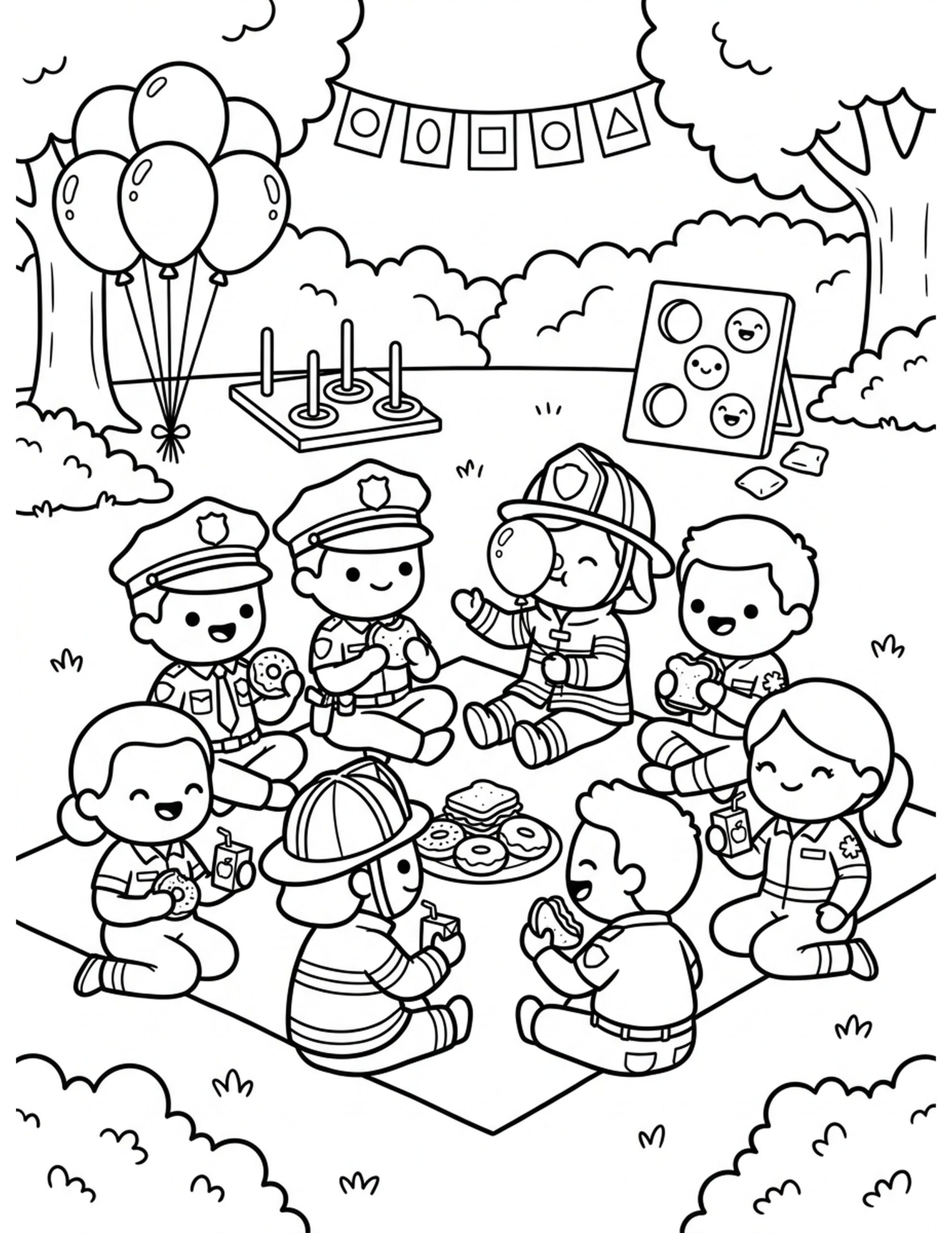 Community Helpers Coloring Page