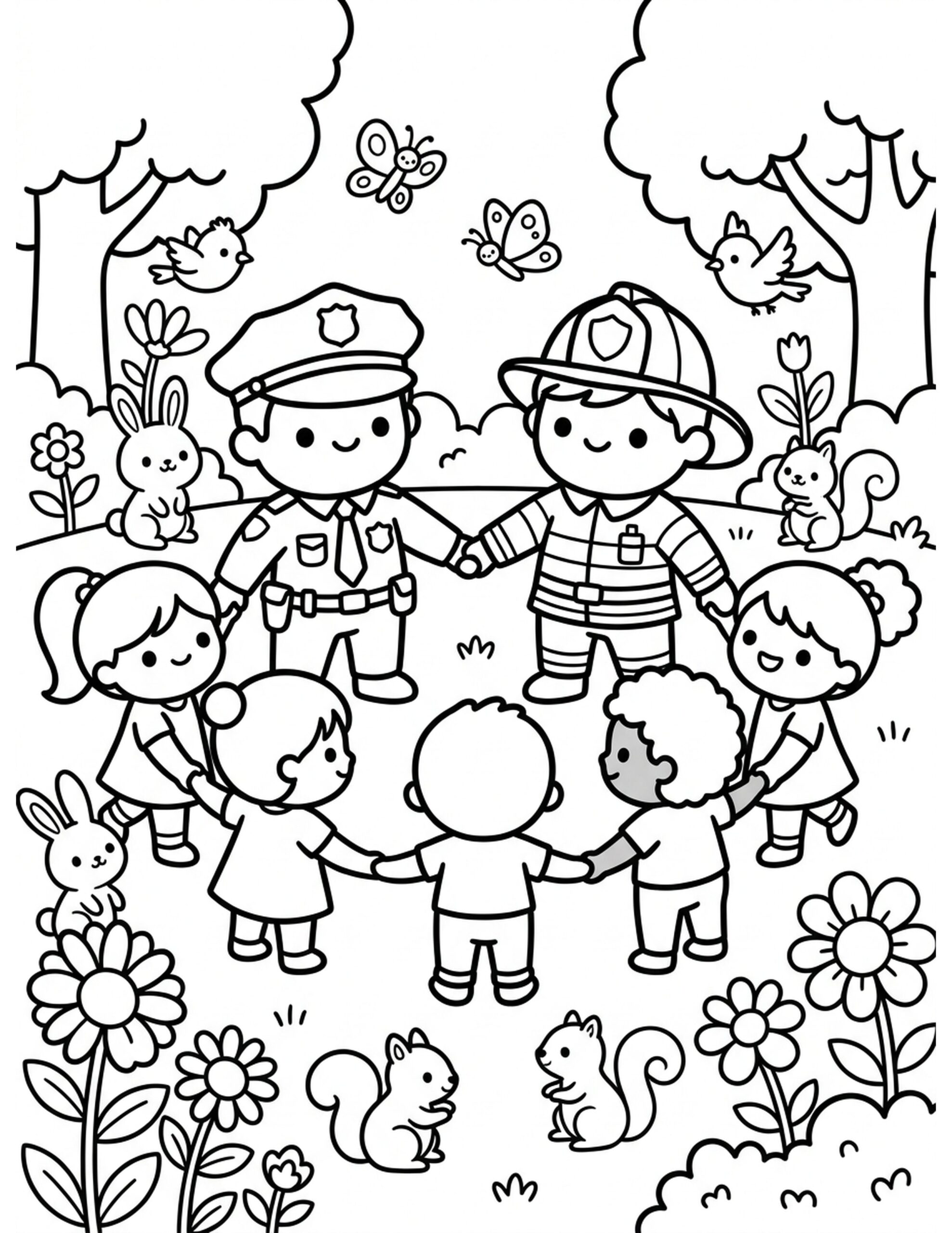 Heroes of the Community Coloring Page