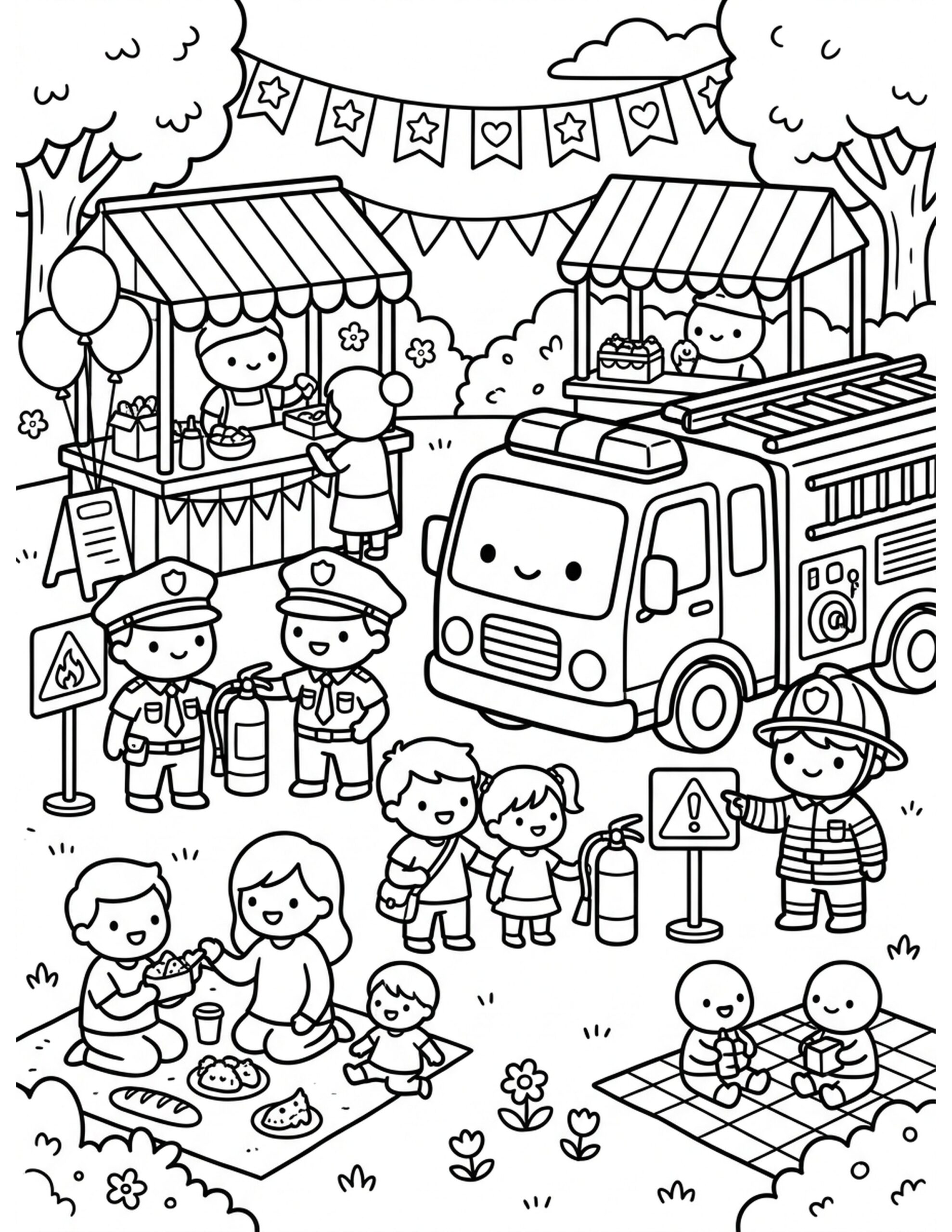 Community Safety Day Coloring Page