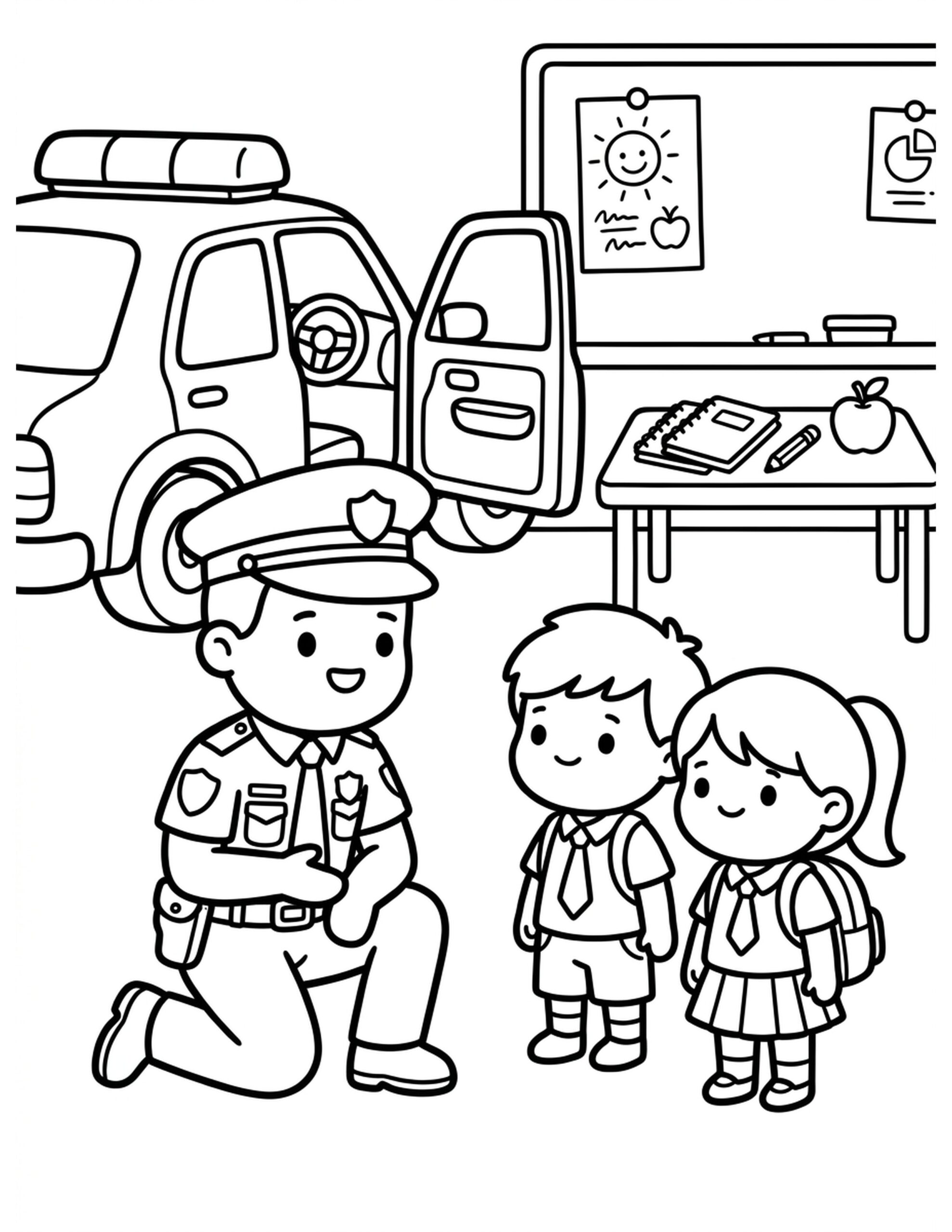 Police Officer's Day Coloring Page