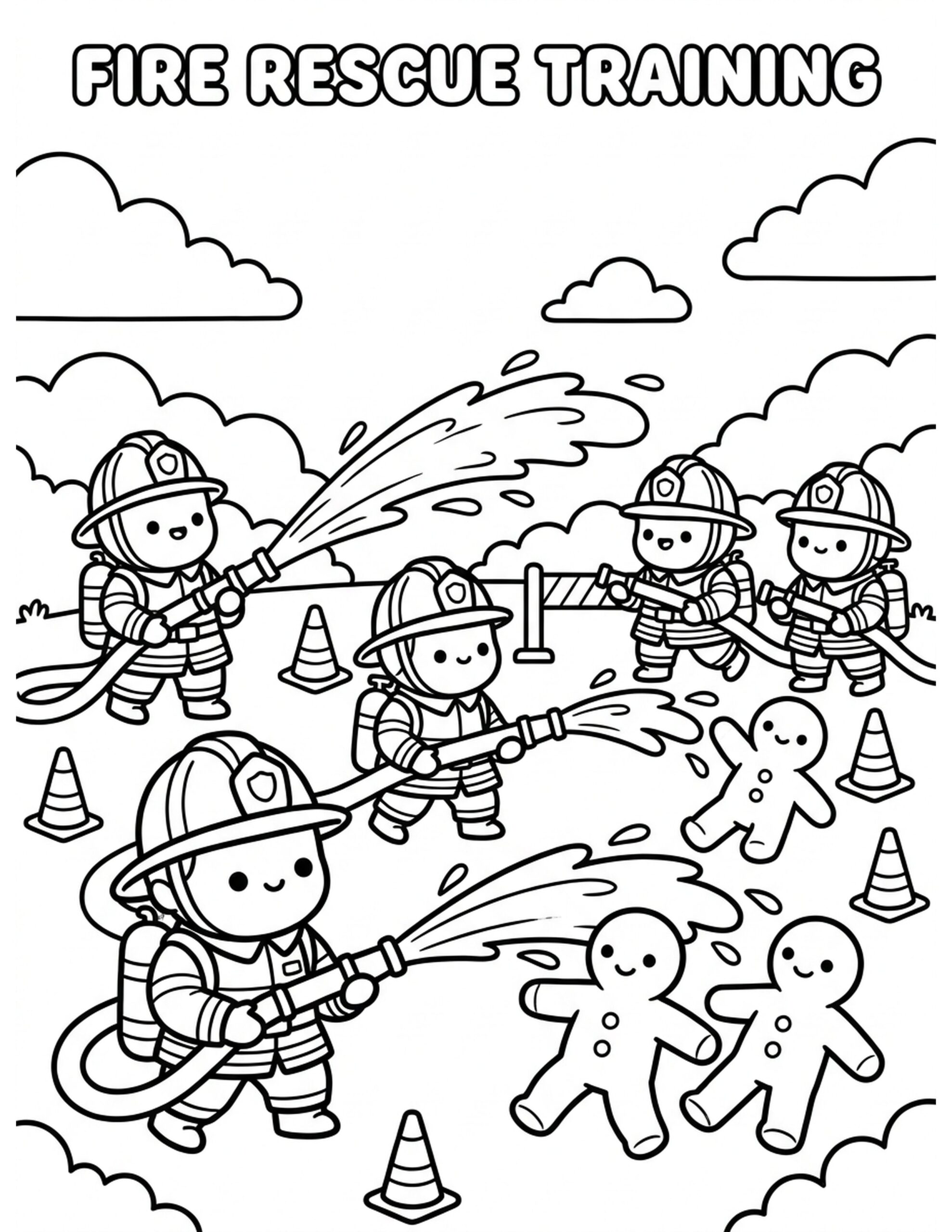Fire Rescue Training Coloring Page