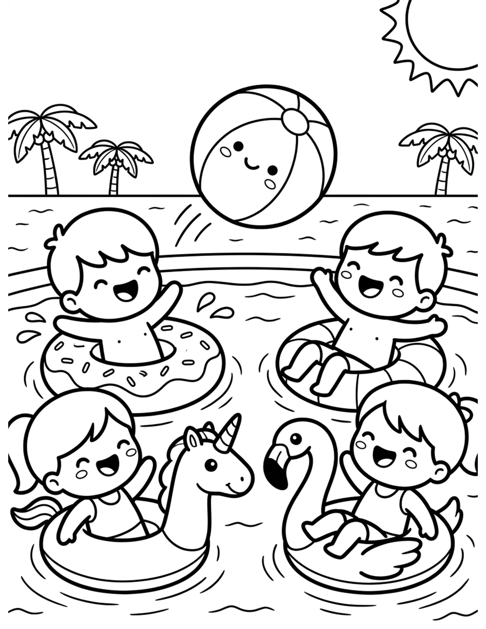 Floaty Fun Coloring Page