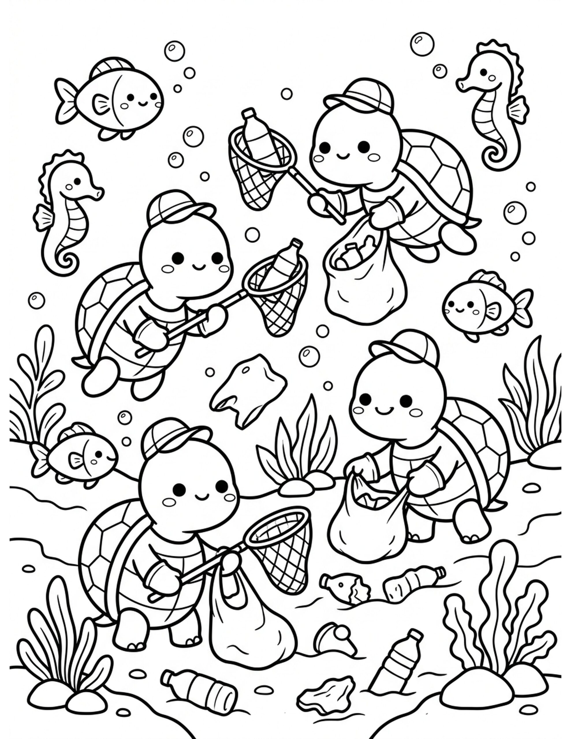 Ocean Cleanup Day Coloring Page