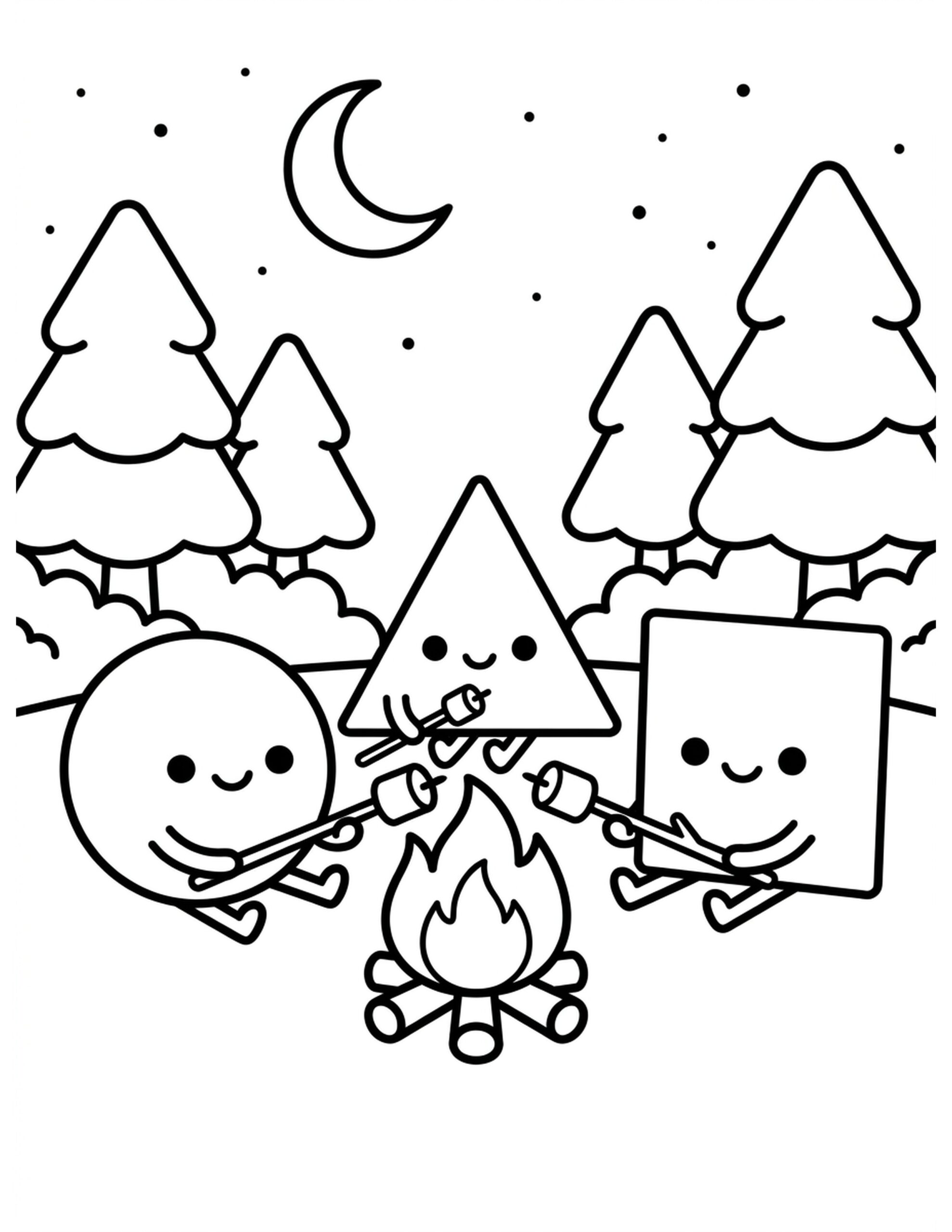 Shape Camping Coloring Page