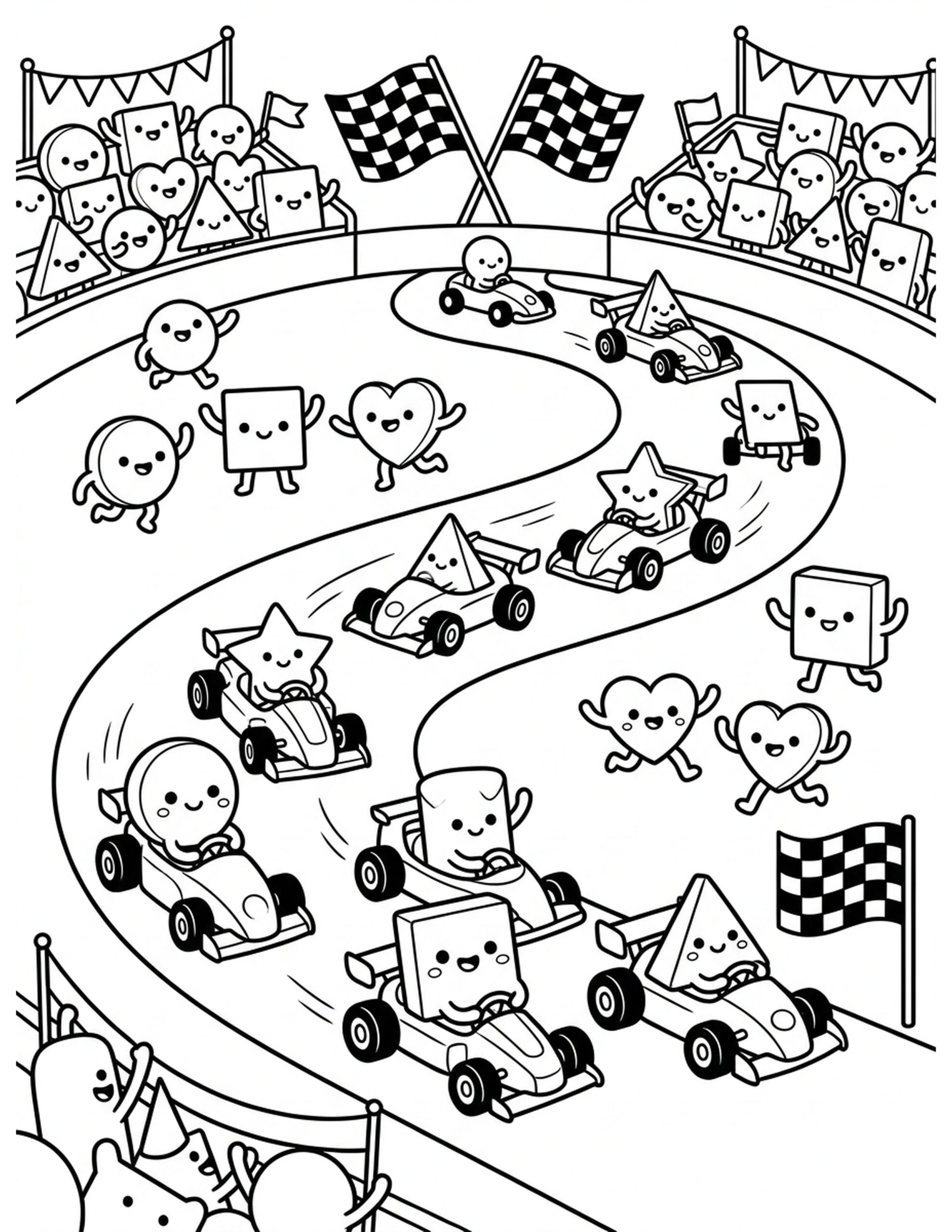Shape Racing Coloring Page