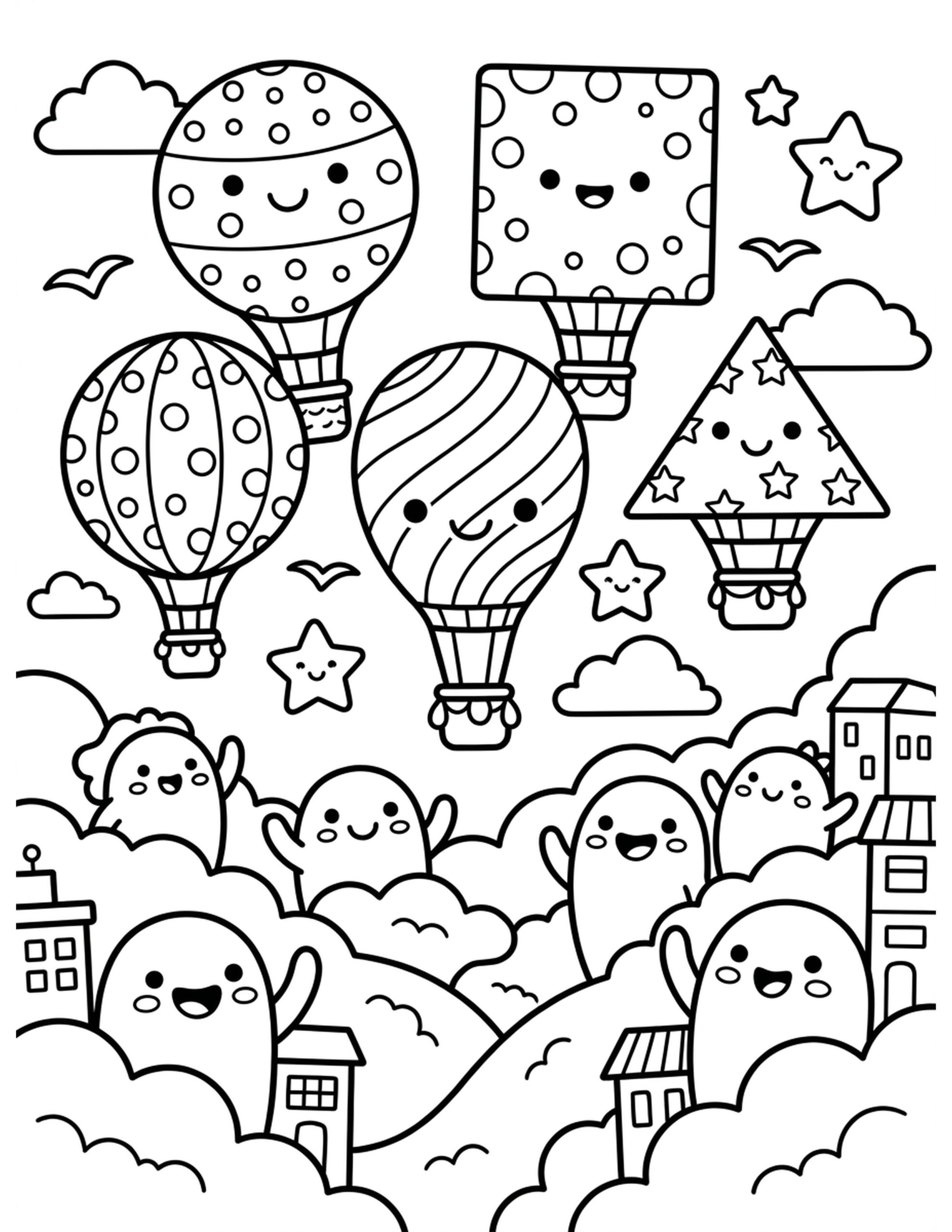 Shape Balloon Festival Coloring Page