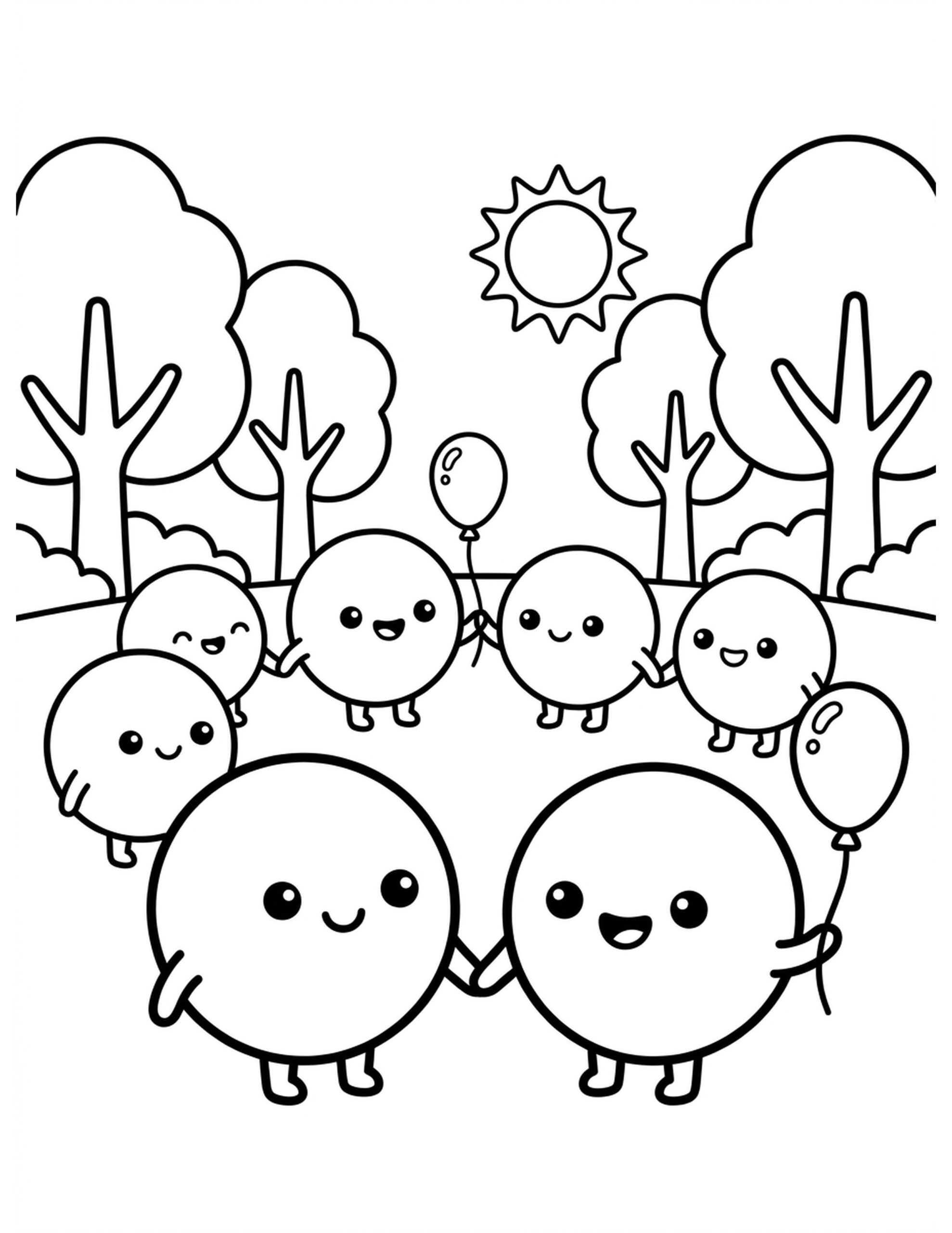 Circle Friends Coloring Page