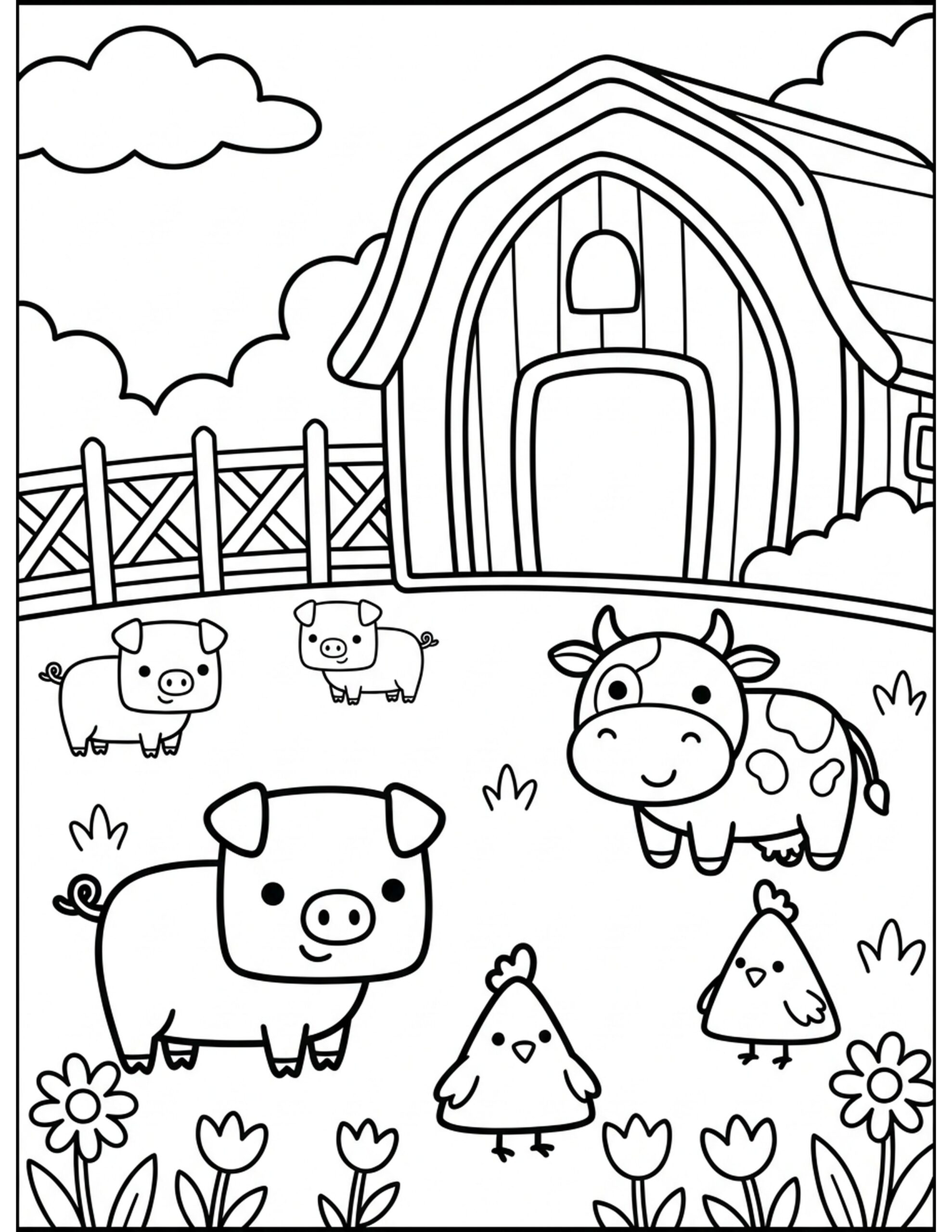 Shape Farm Coloring Page