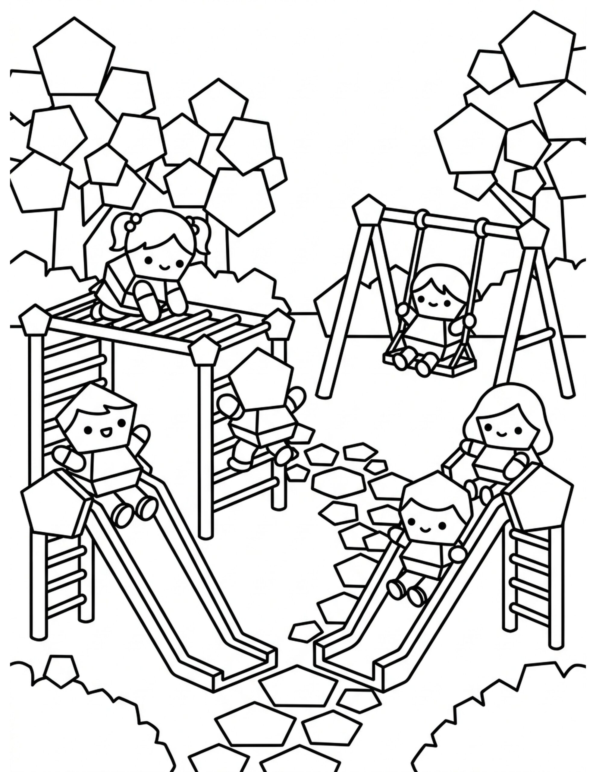 Pentagonal Playground Coloring Page