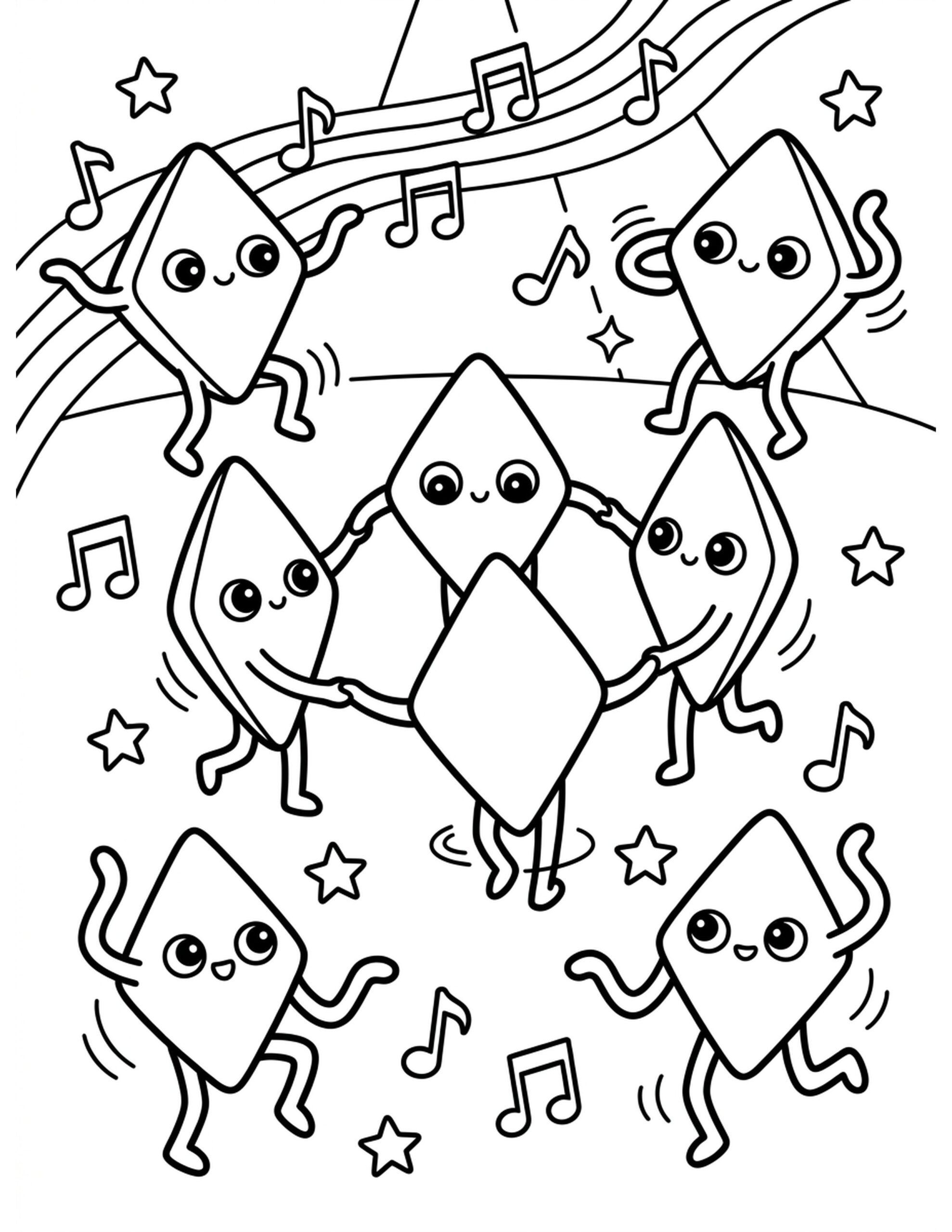 Rhombus Dance Party Coloring Page
