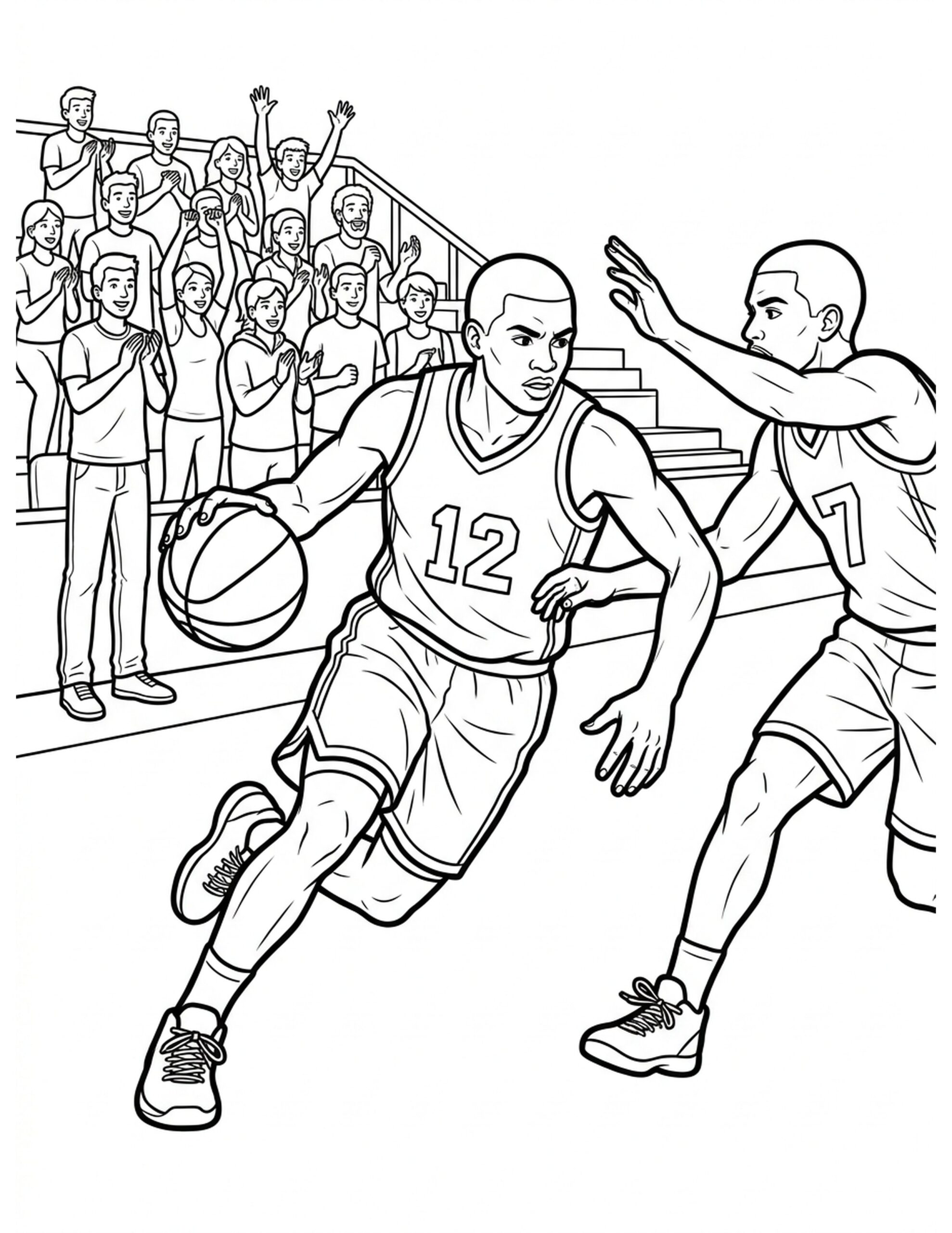 Basketball Player in Action Coloring Page