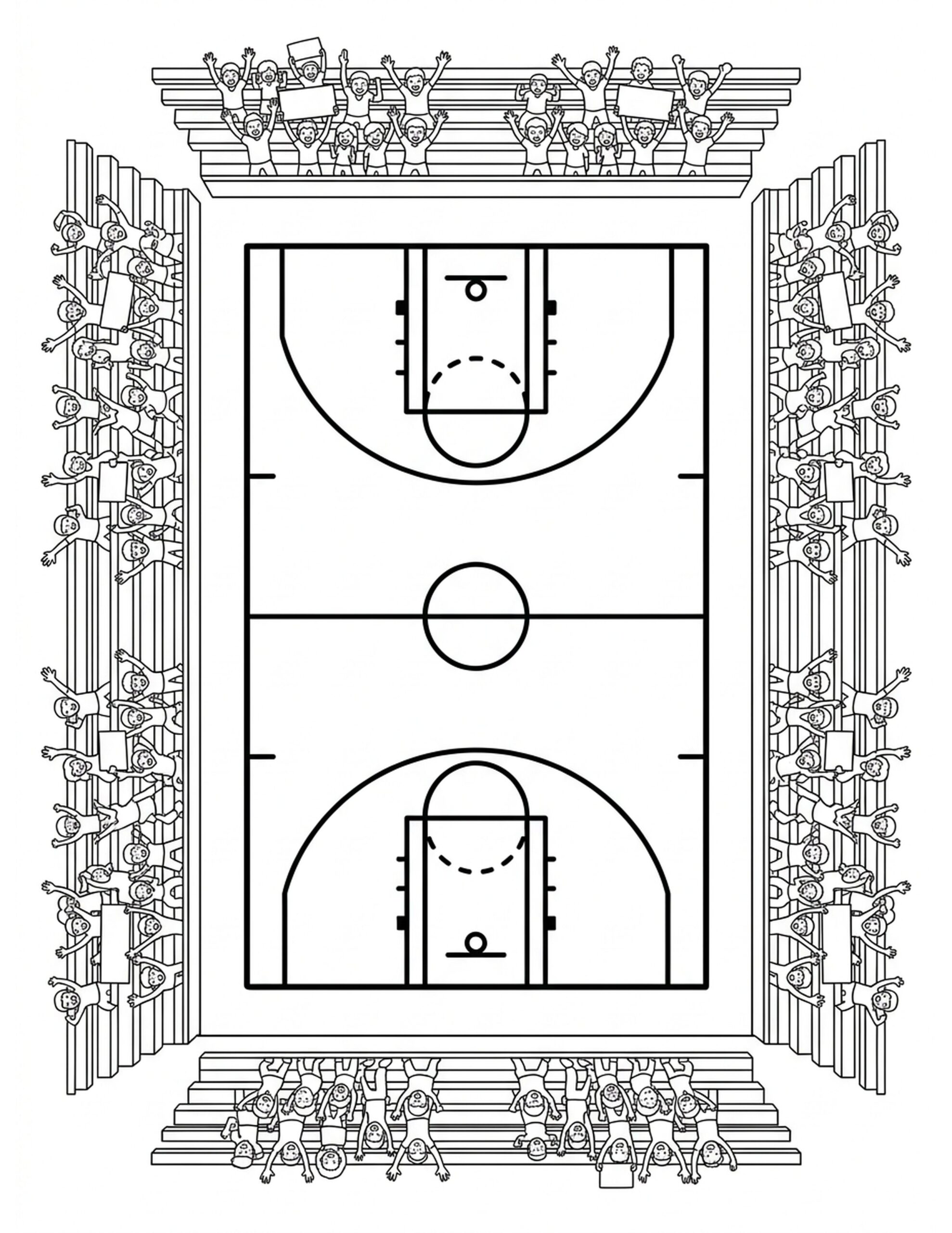 Basketball Court Design Coloring Page