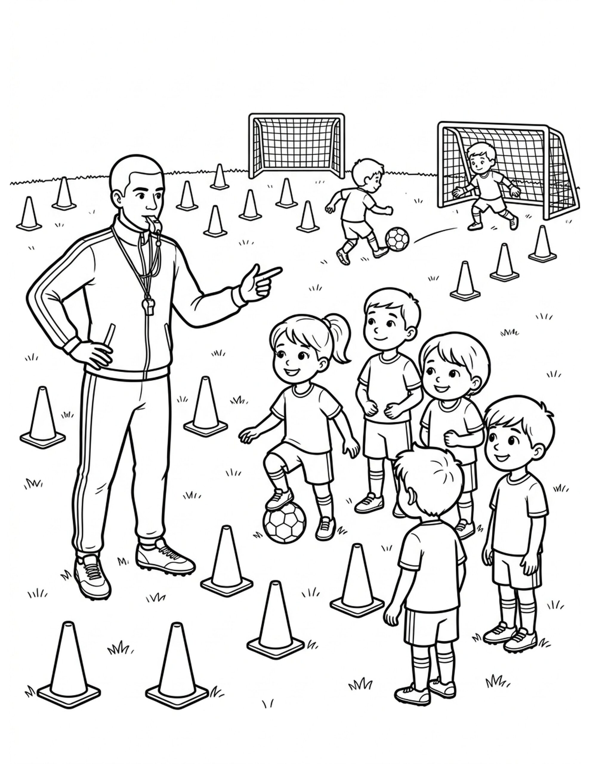Soccer Star Training Camp Coloring Page