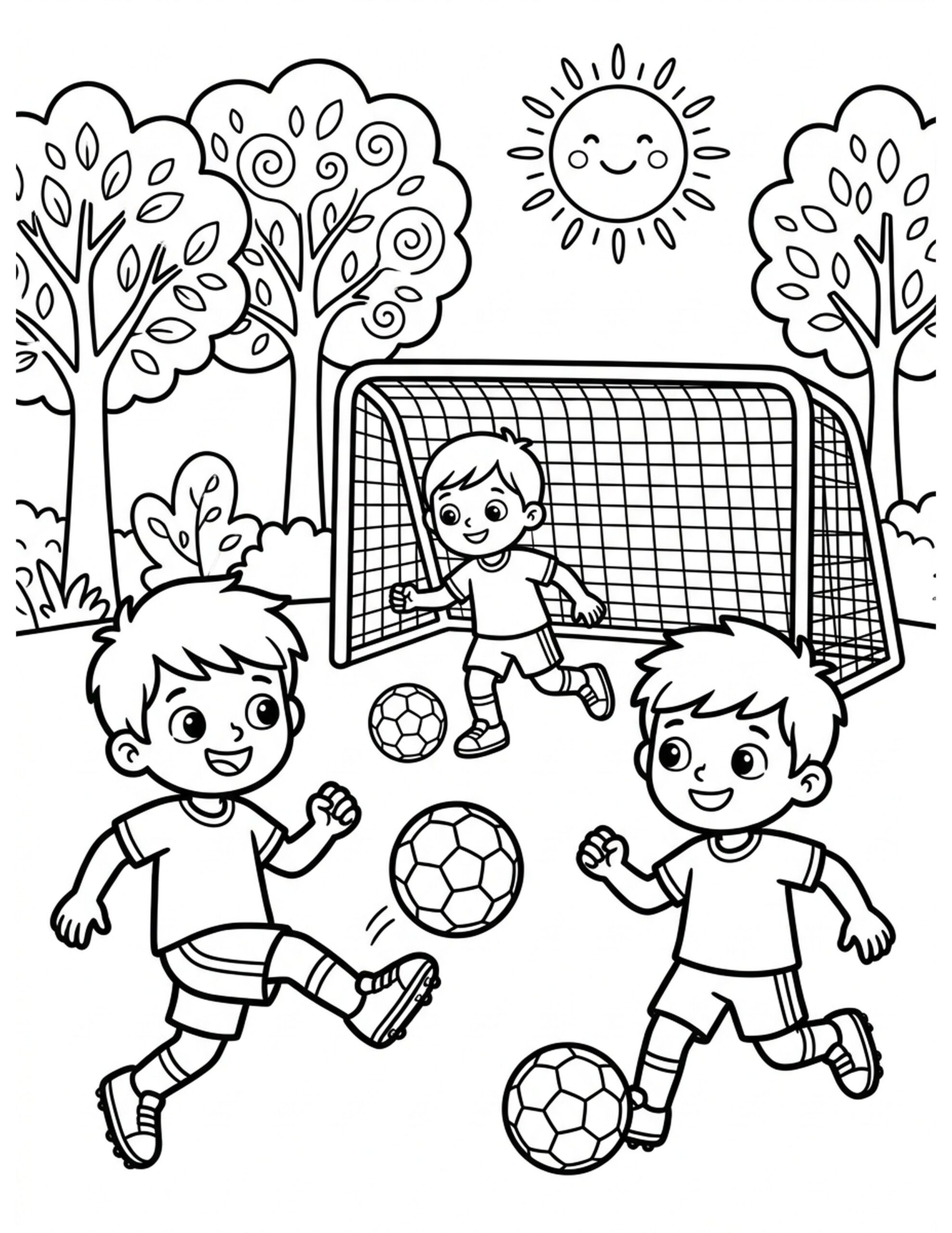 Soccer Goals and Dreams Coloring Page