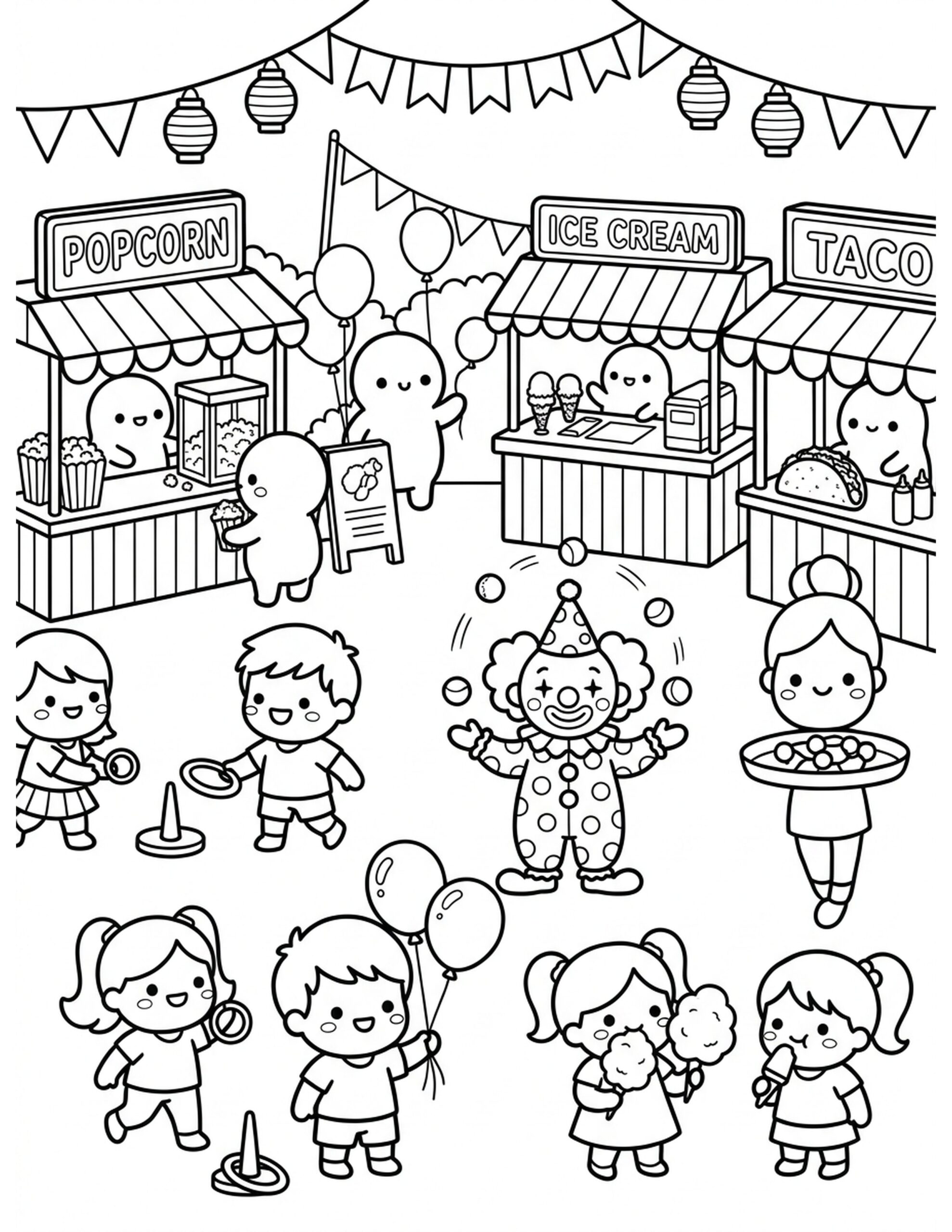 Summer Festival Coloring Page