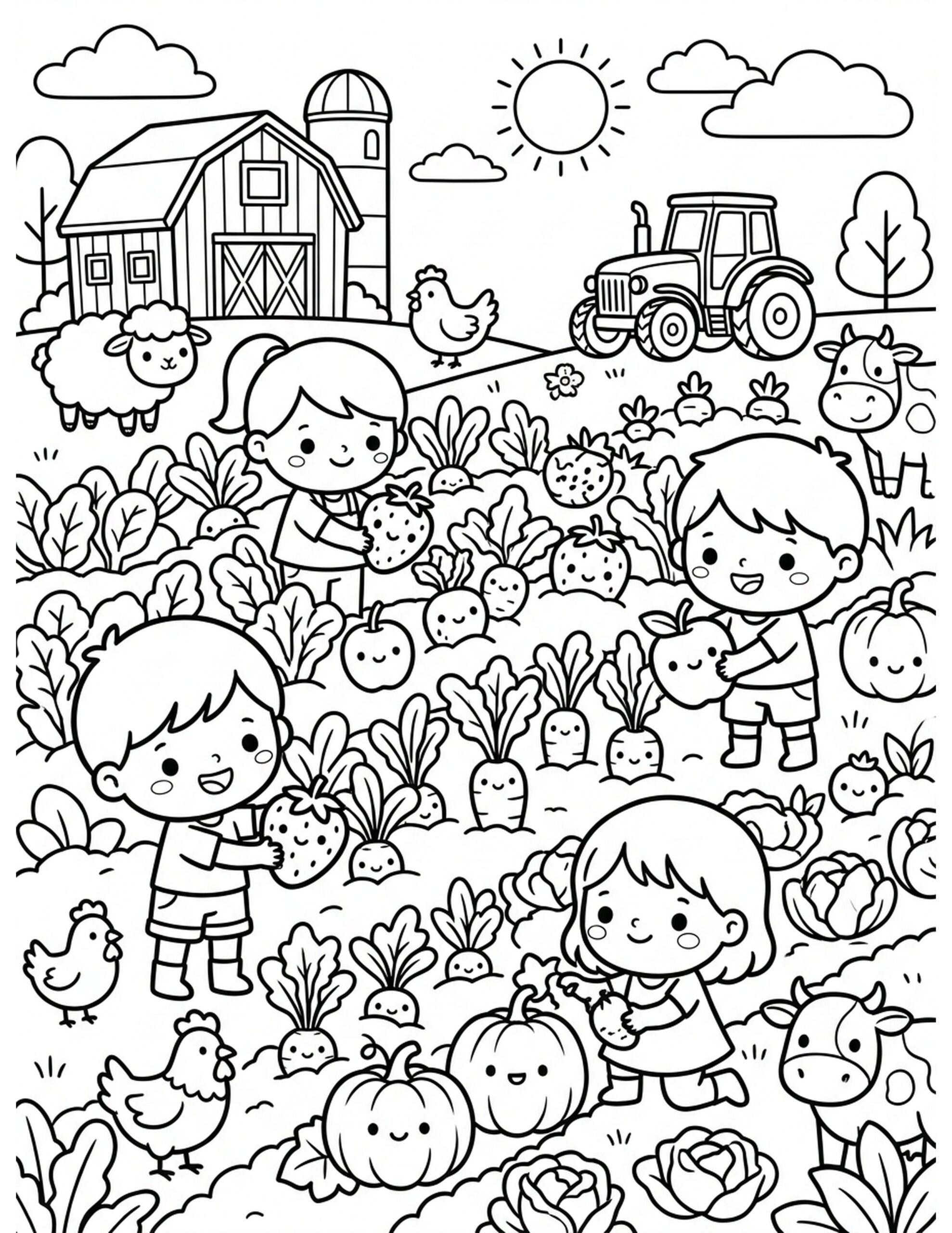 Farm Fresh Summer Coloring Page