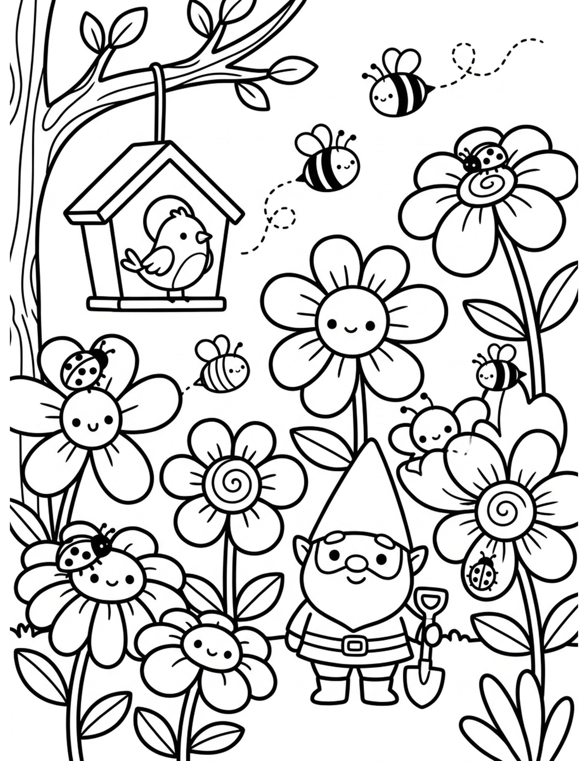 Garden of Blooms Coloring Page