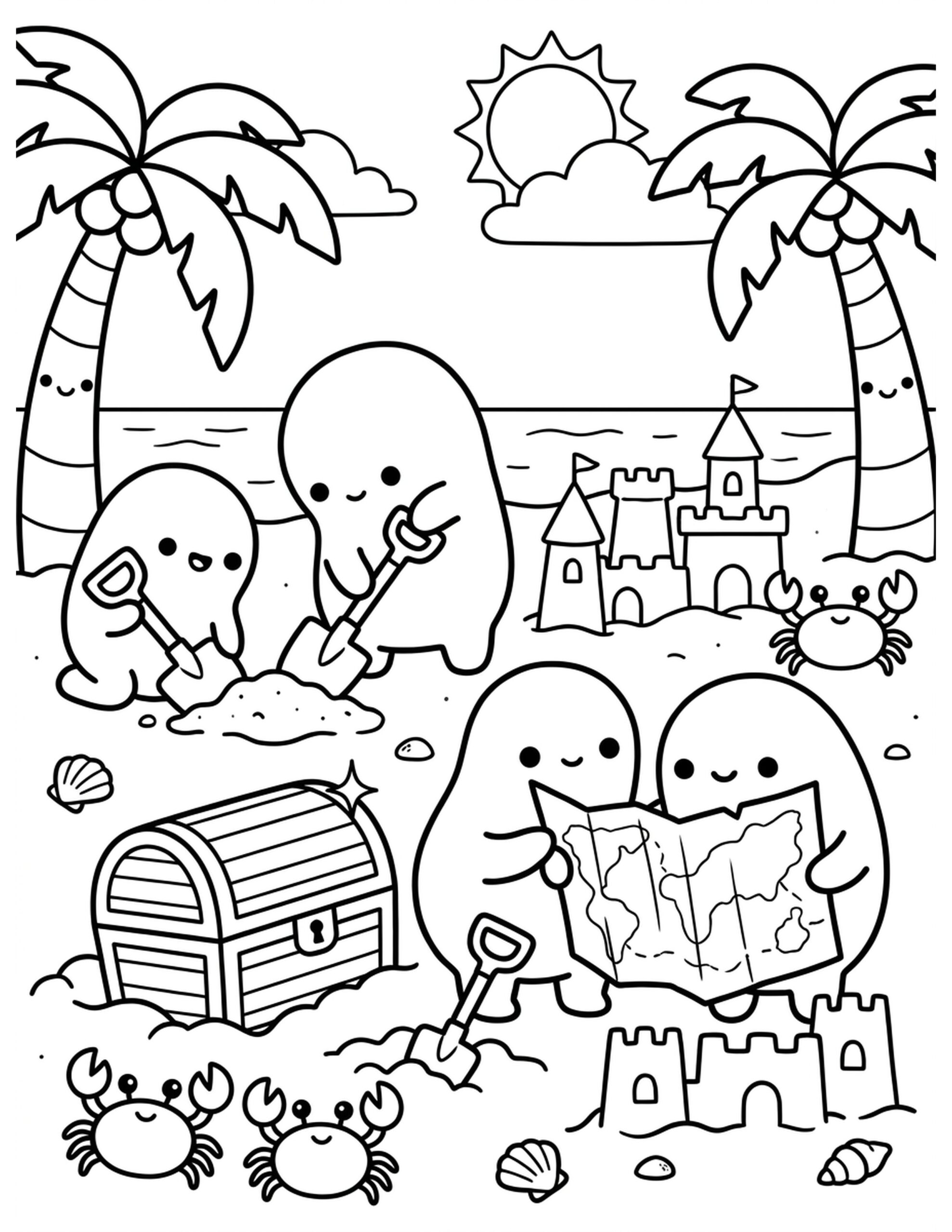 Treasure Hunt! Coloring Page
