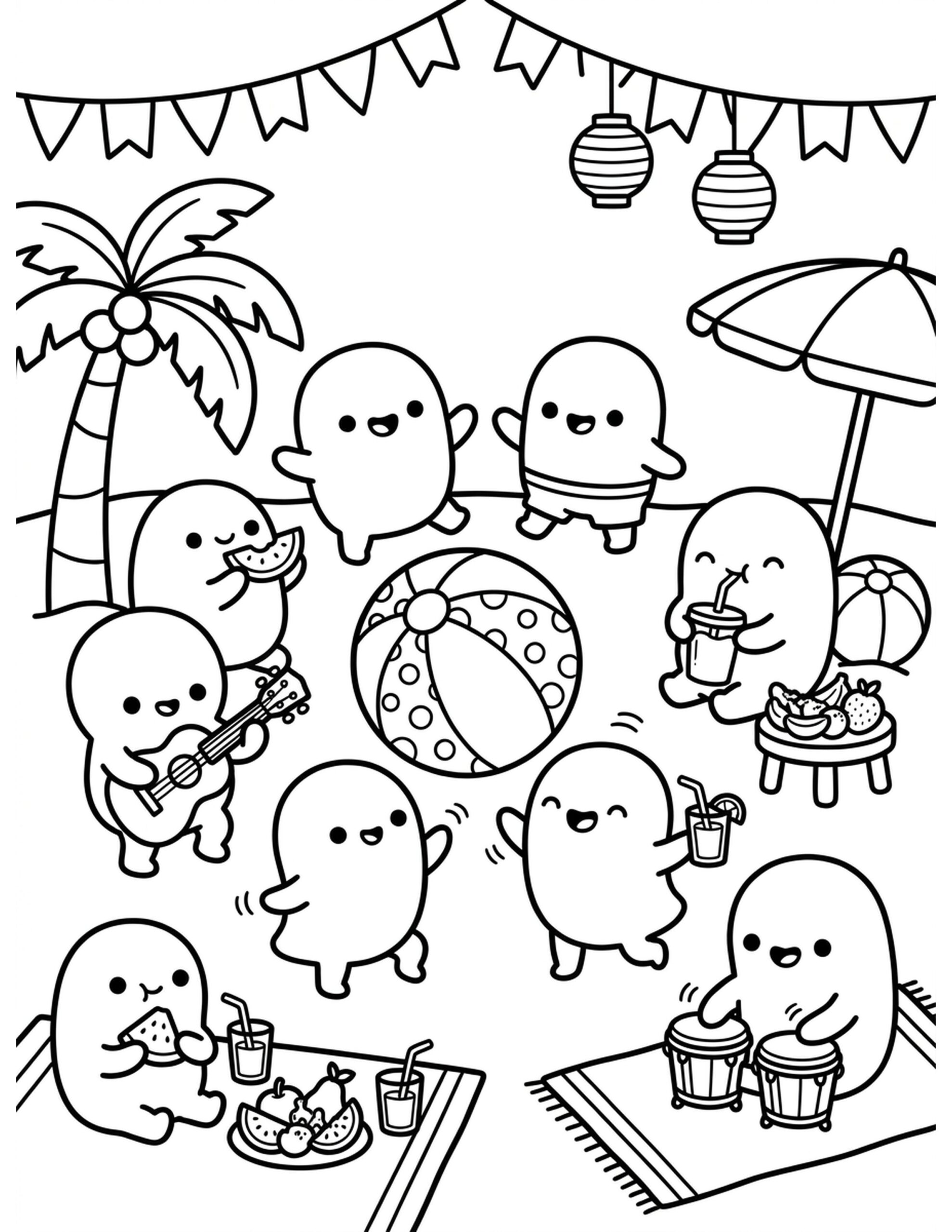 Ultimate Beach Party Coloring Page
