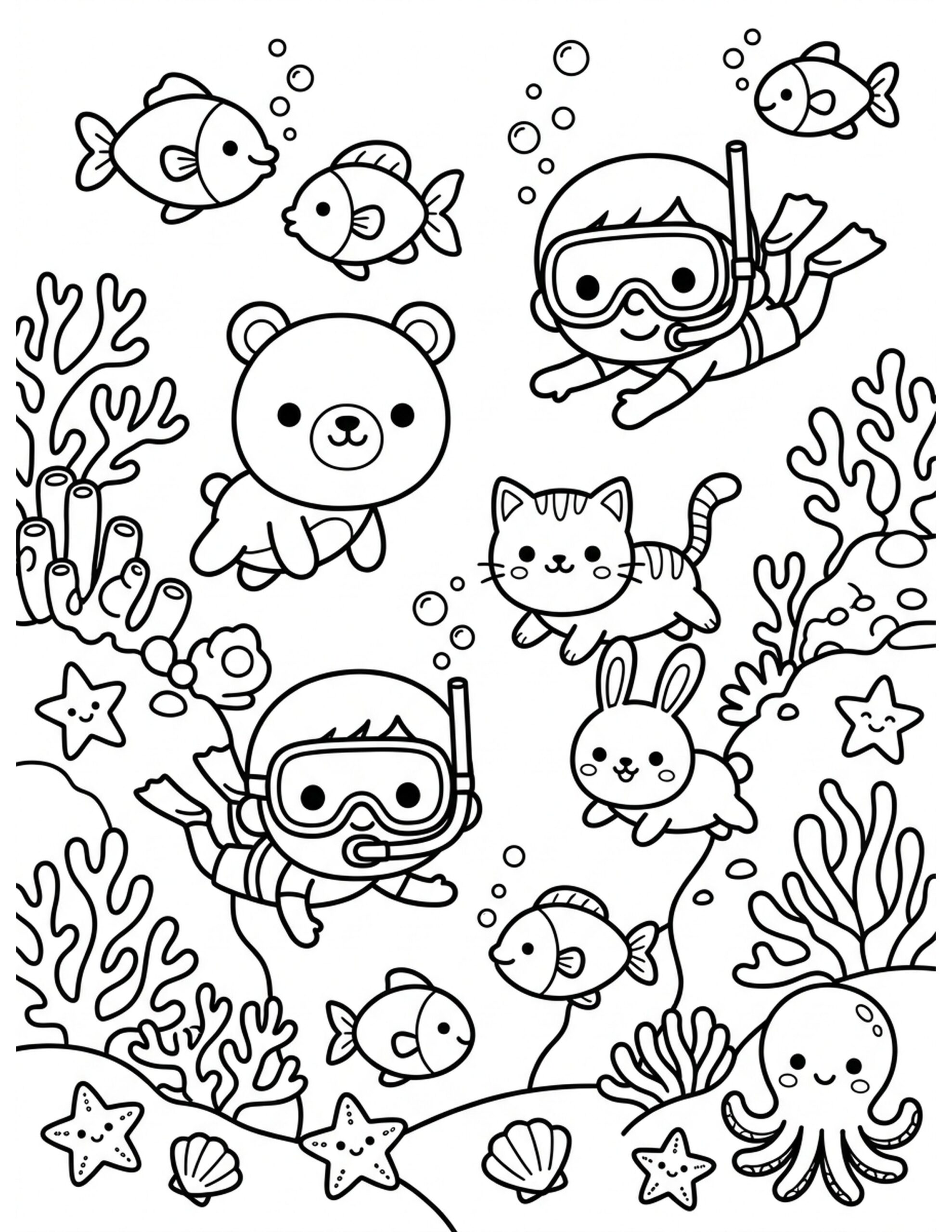 Snorkeling Adventure Coloring Page