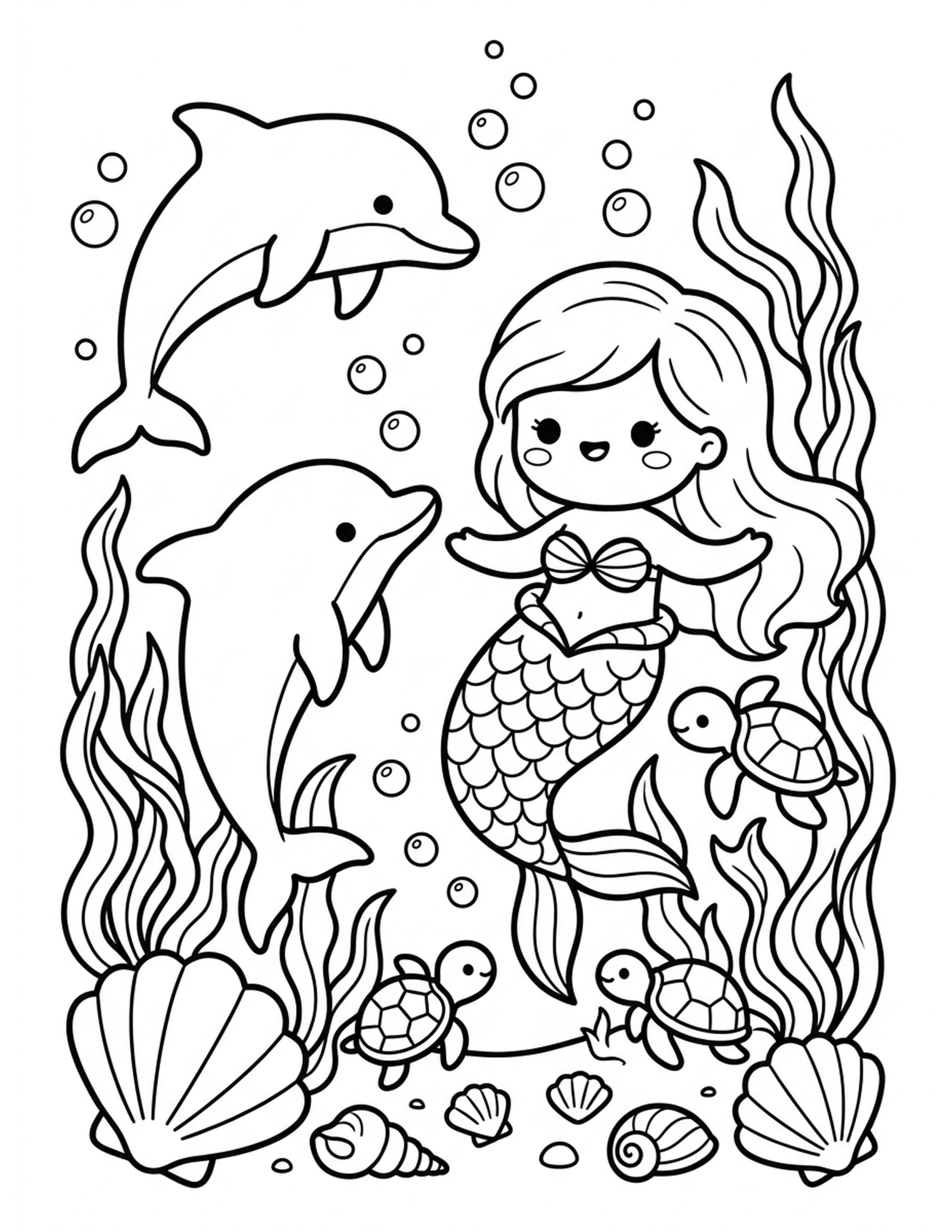 Mermaid Cove Coloring Page