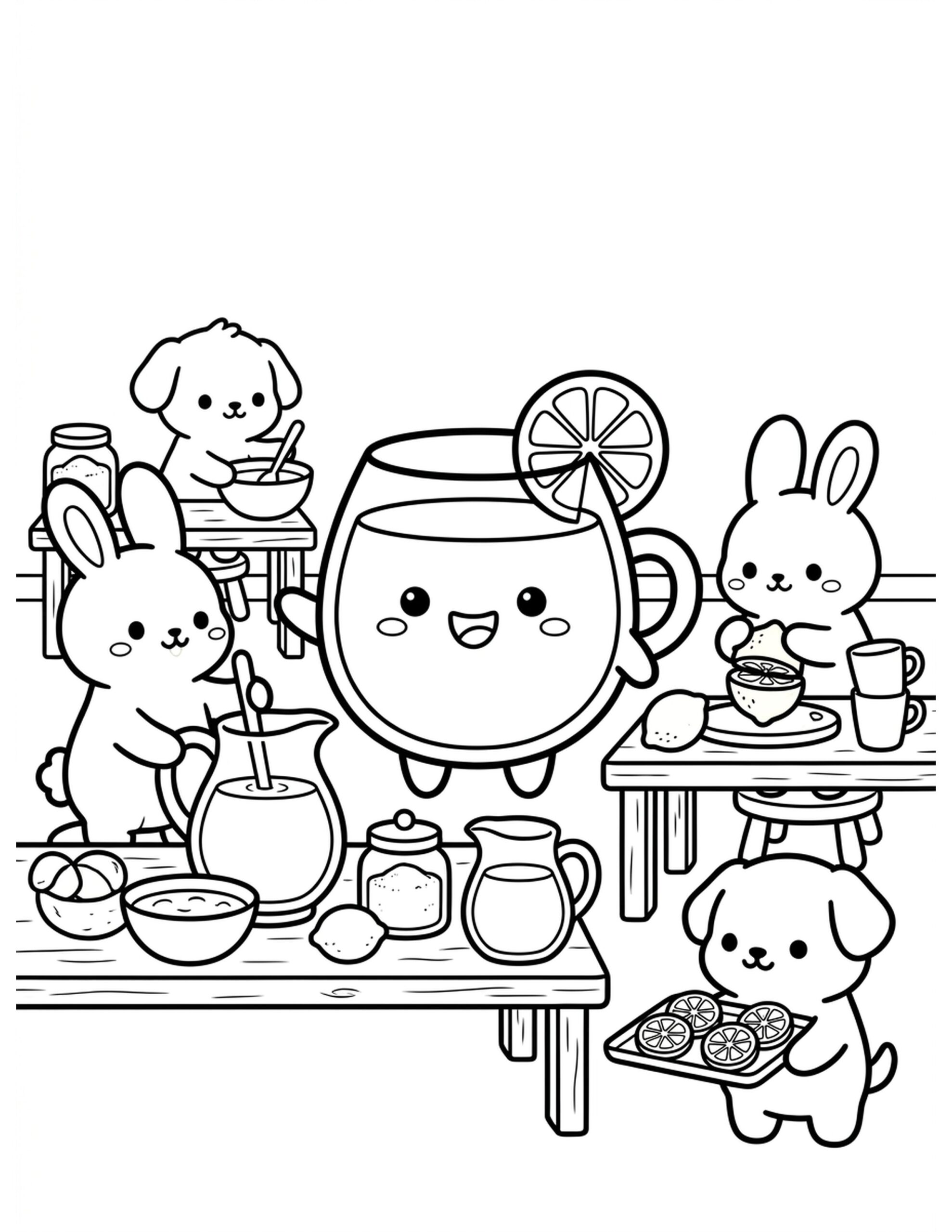 Lemon and Friends Coloring Page
