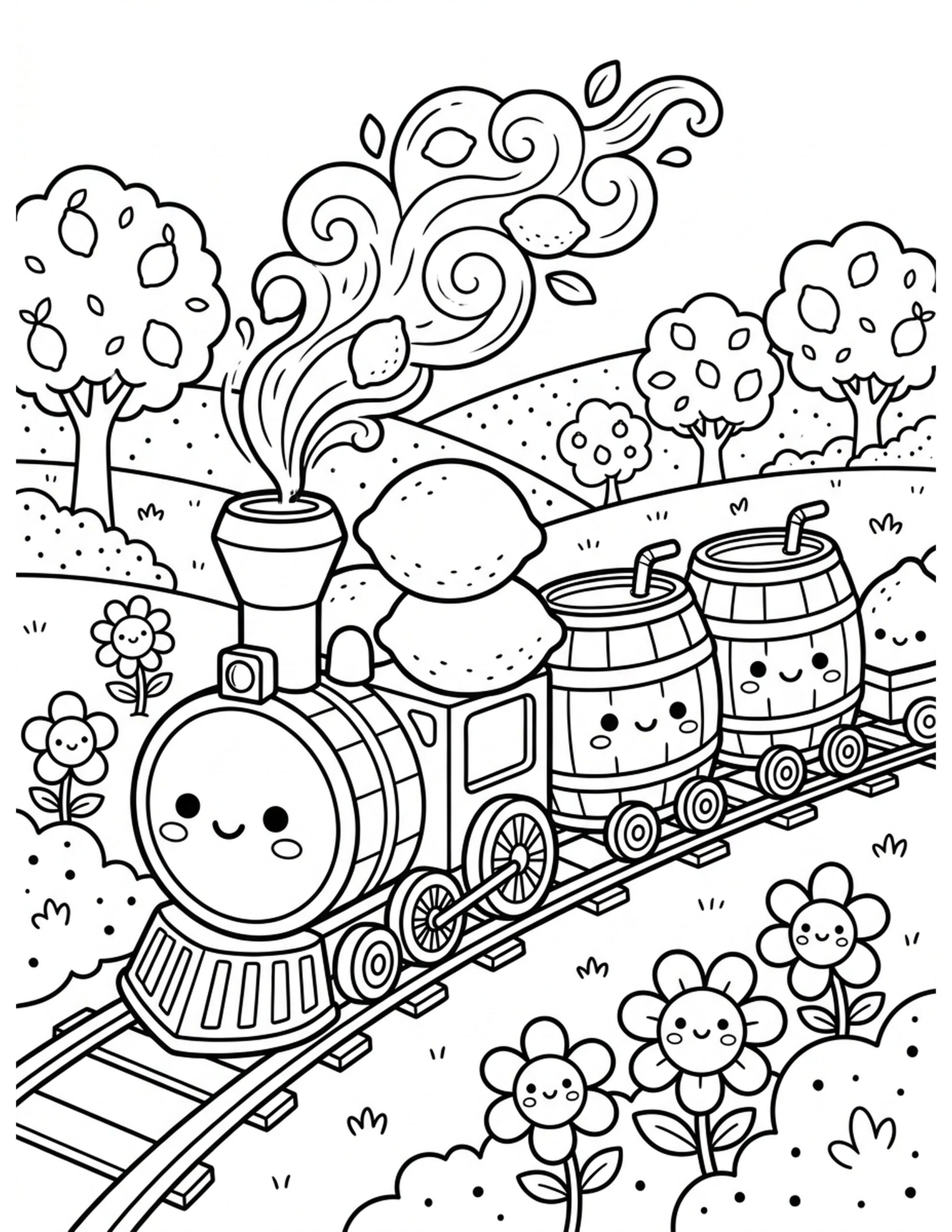 The Lemonade Train Coloring Page