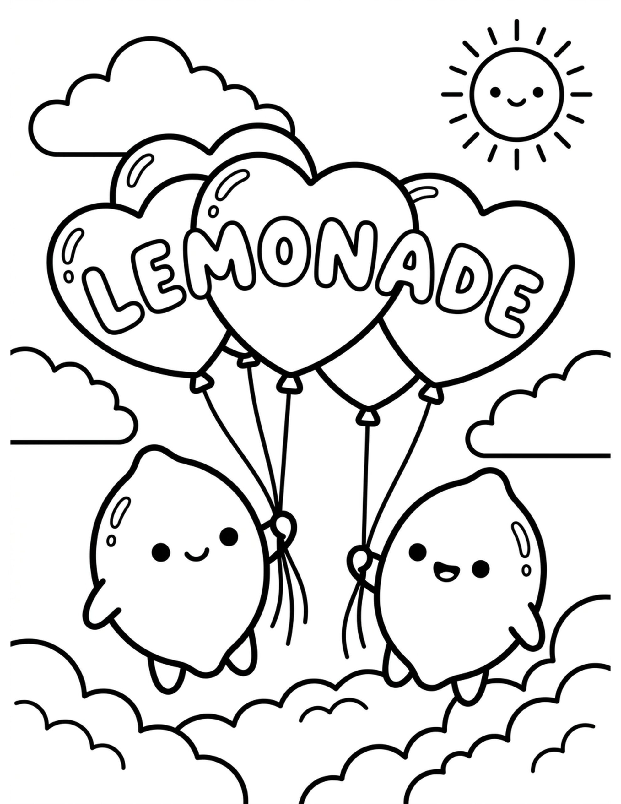 Lemon Love in the Air Coloring Page