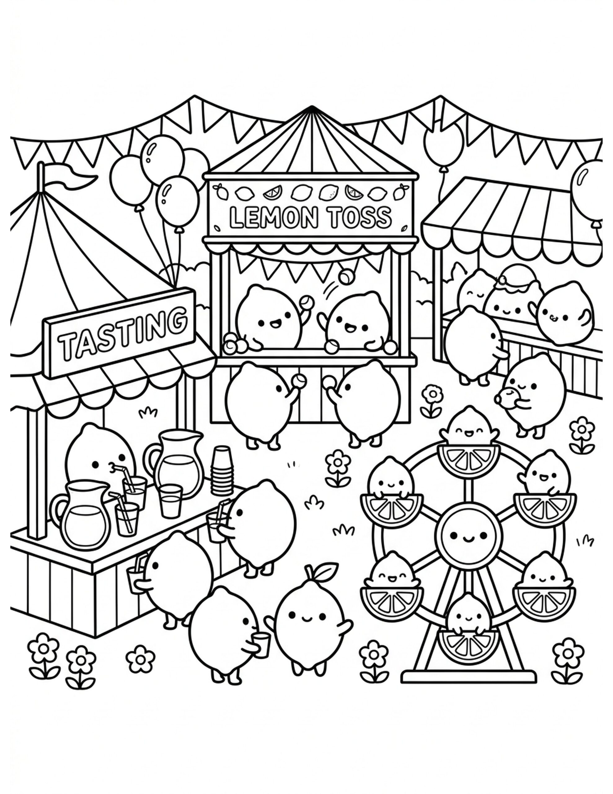 Lemonade Festival Fun Coloring Page