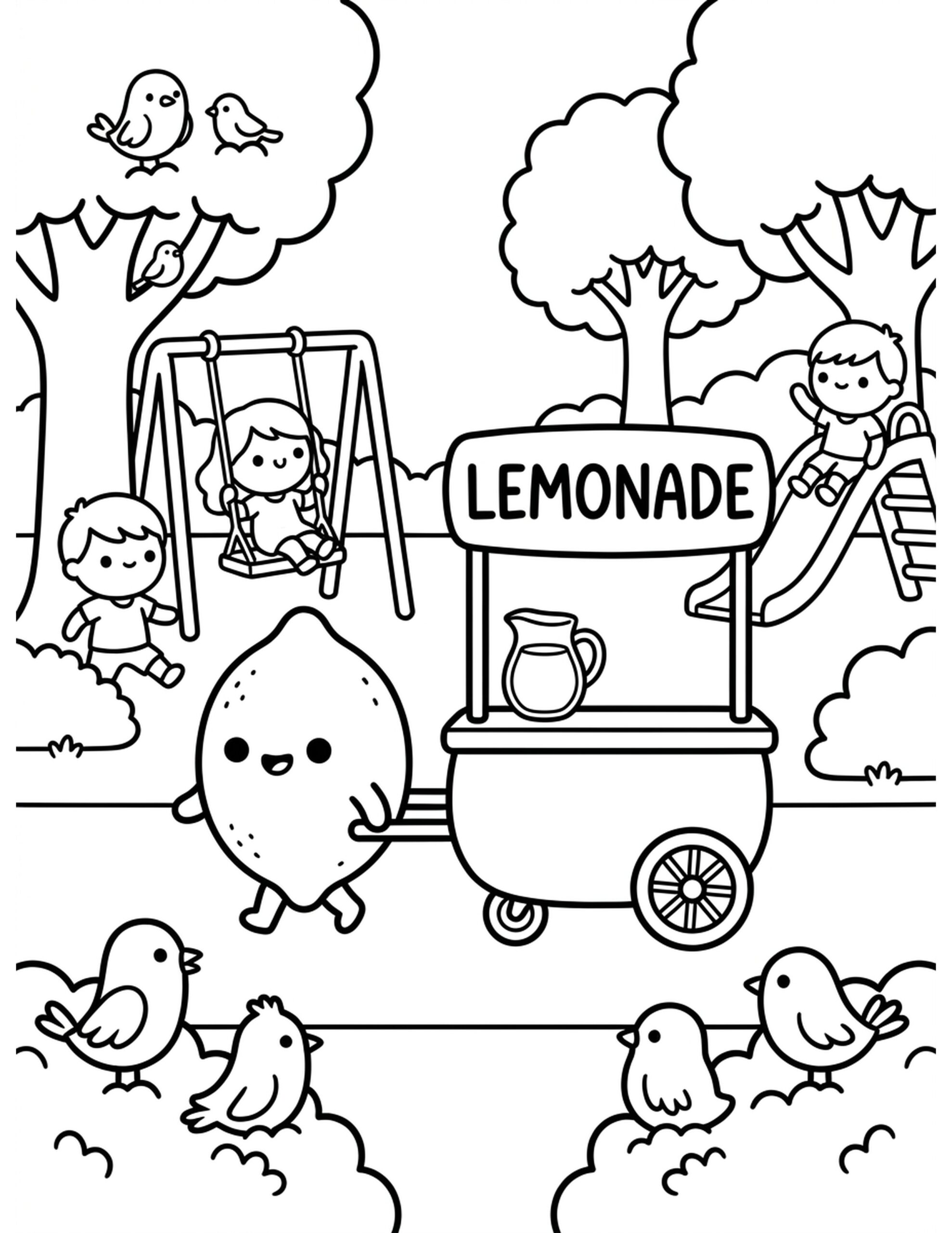 Lemonade on Wheels Coloring Page