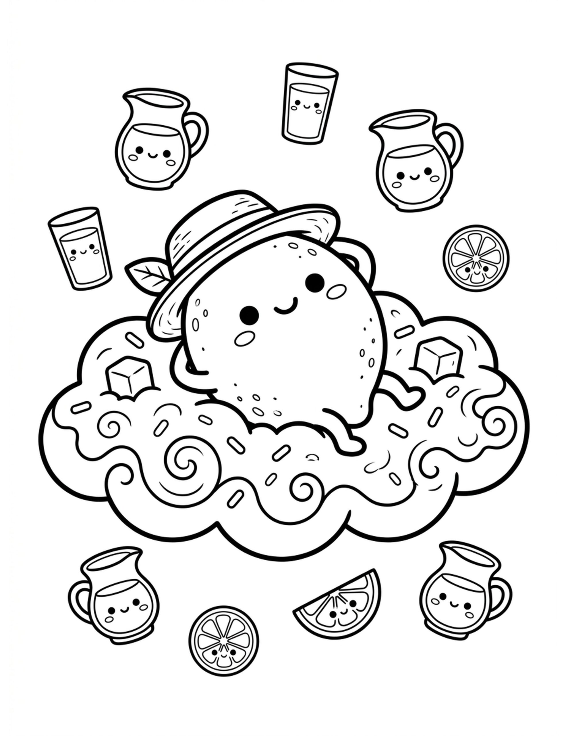 Lemonade in the Clouds Coloring Page