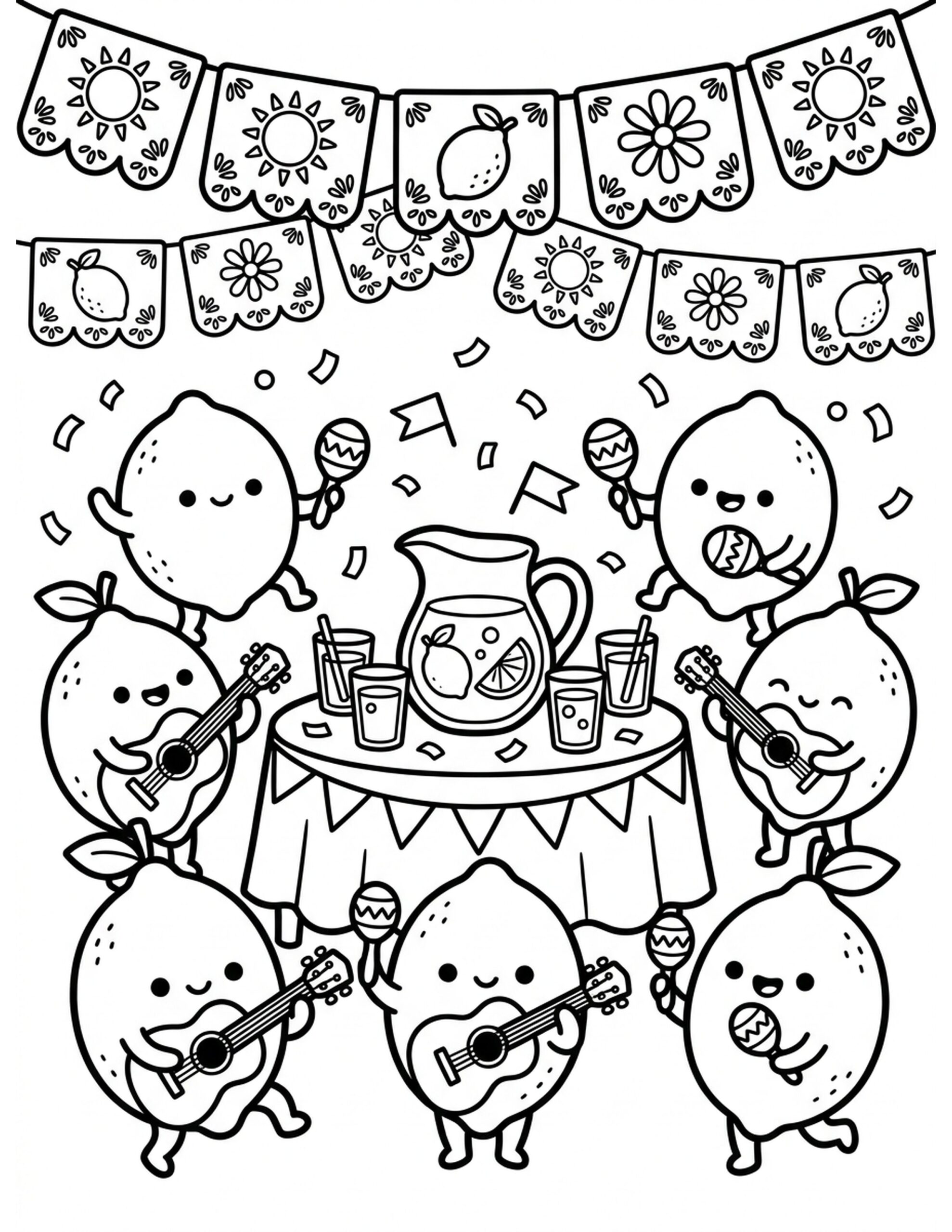Lemonade Fiesta Coloring Page