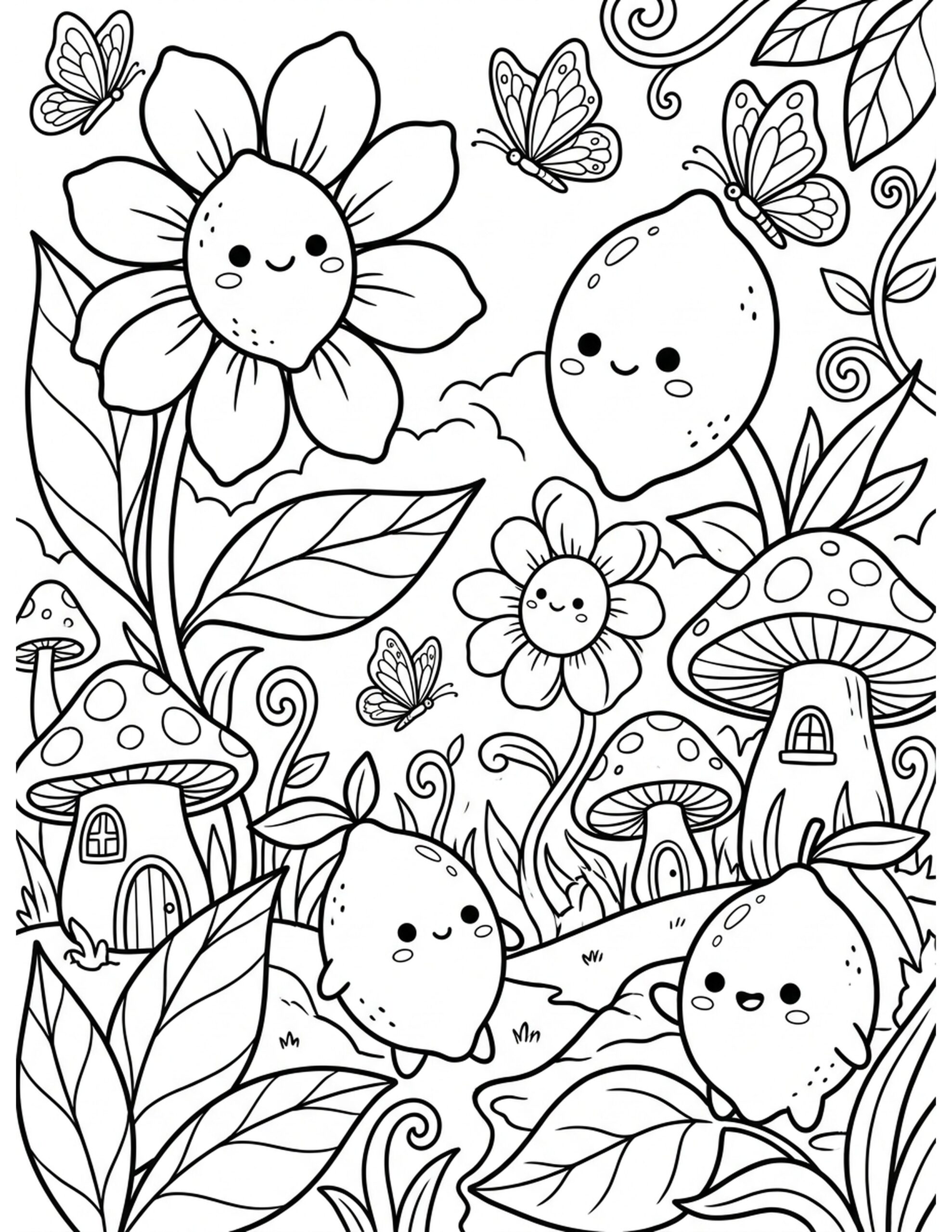 Magical Lemonade Garden Coloring Page