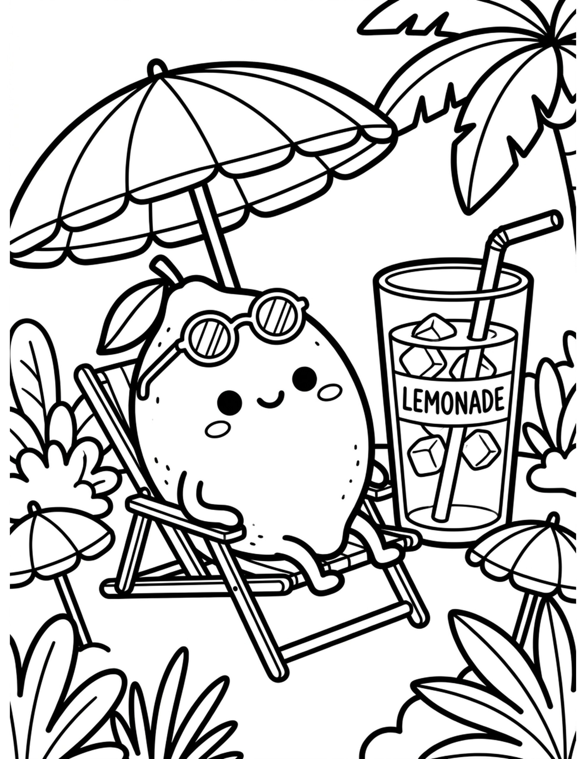Slice of Lemon Life Coloring Page
