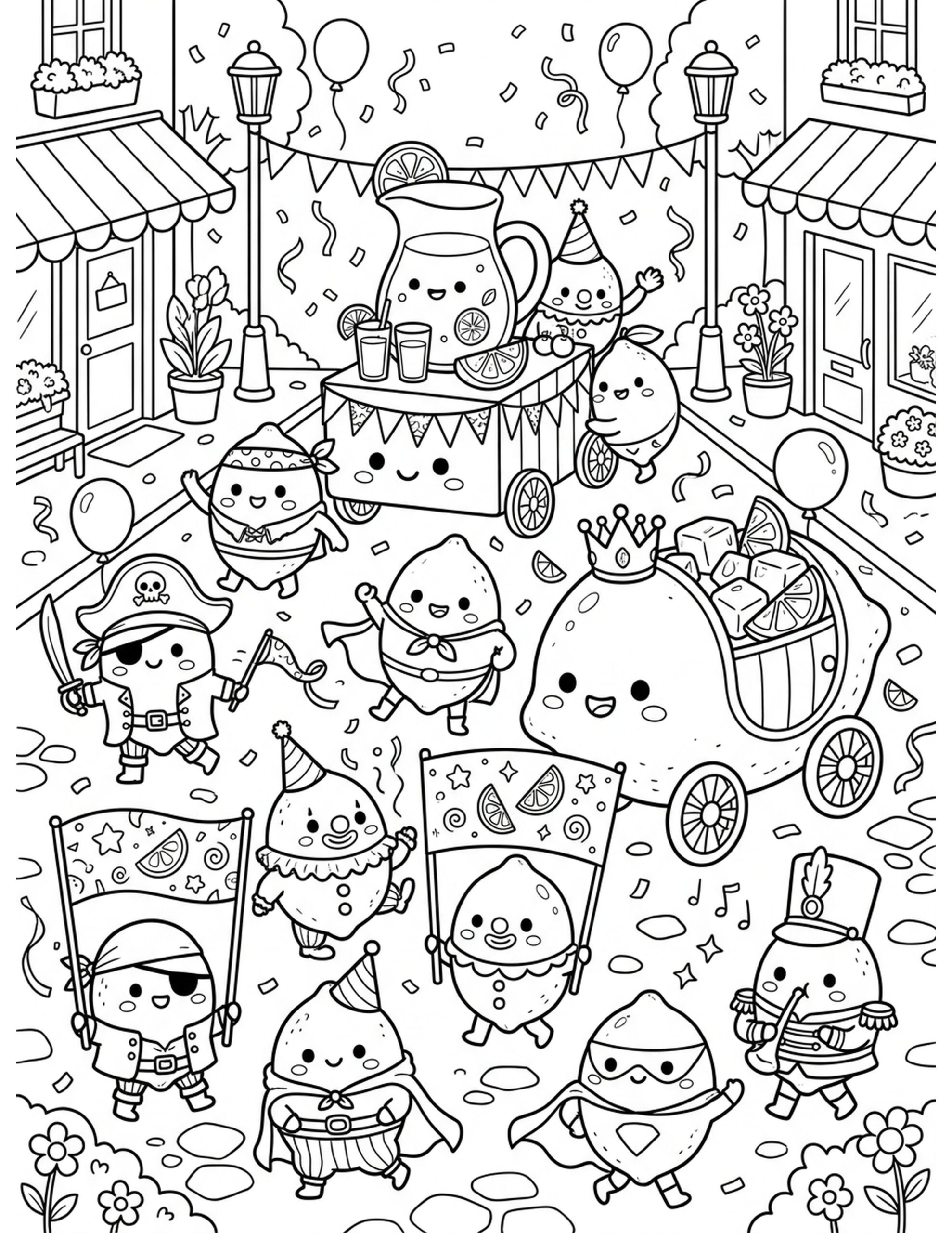 Lemonade Parade Coloring Page