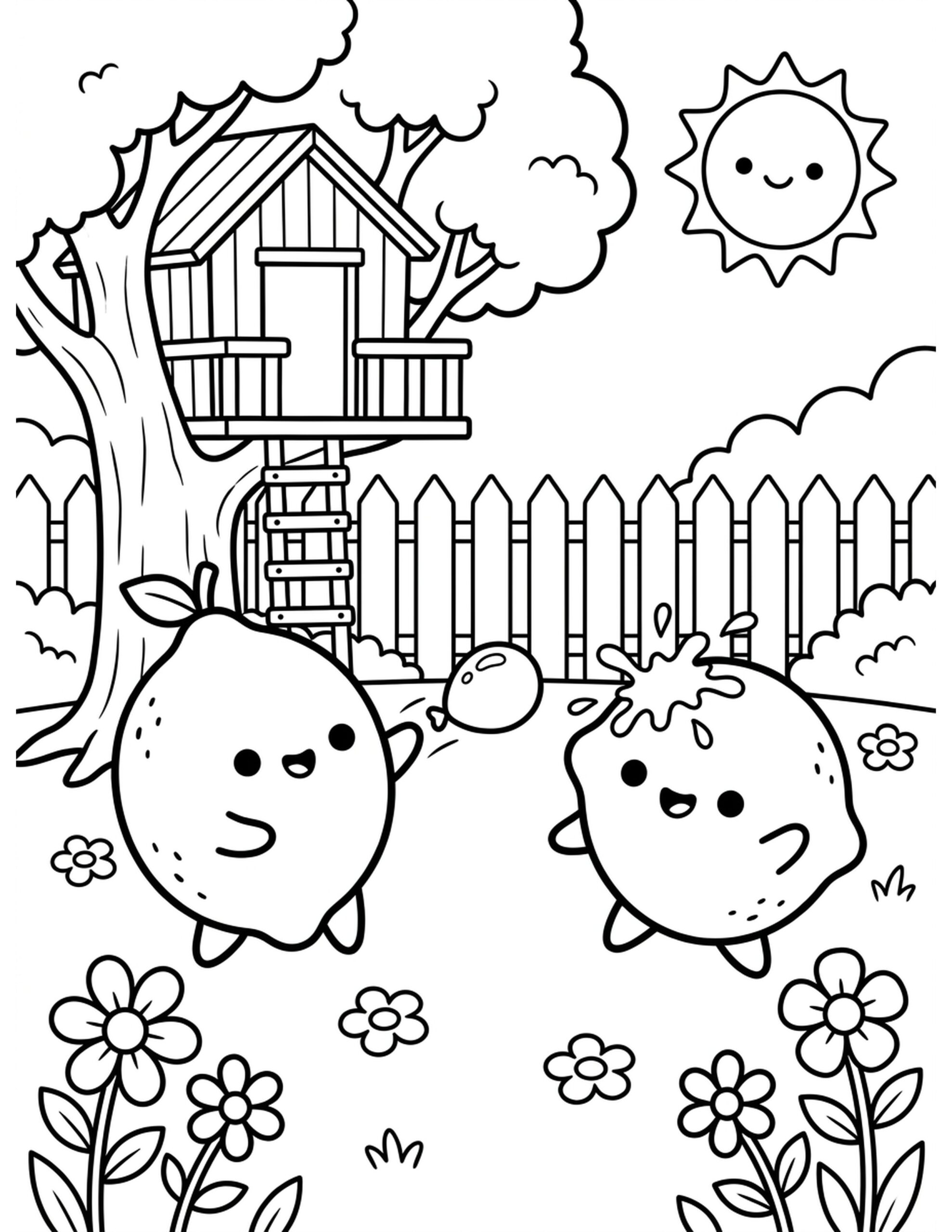Backyard Lemonade Battle Coloring Page