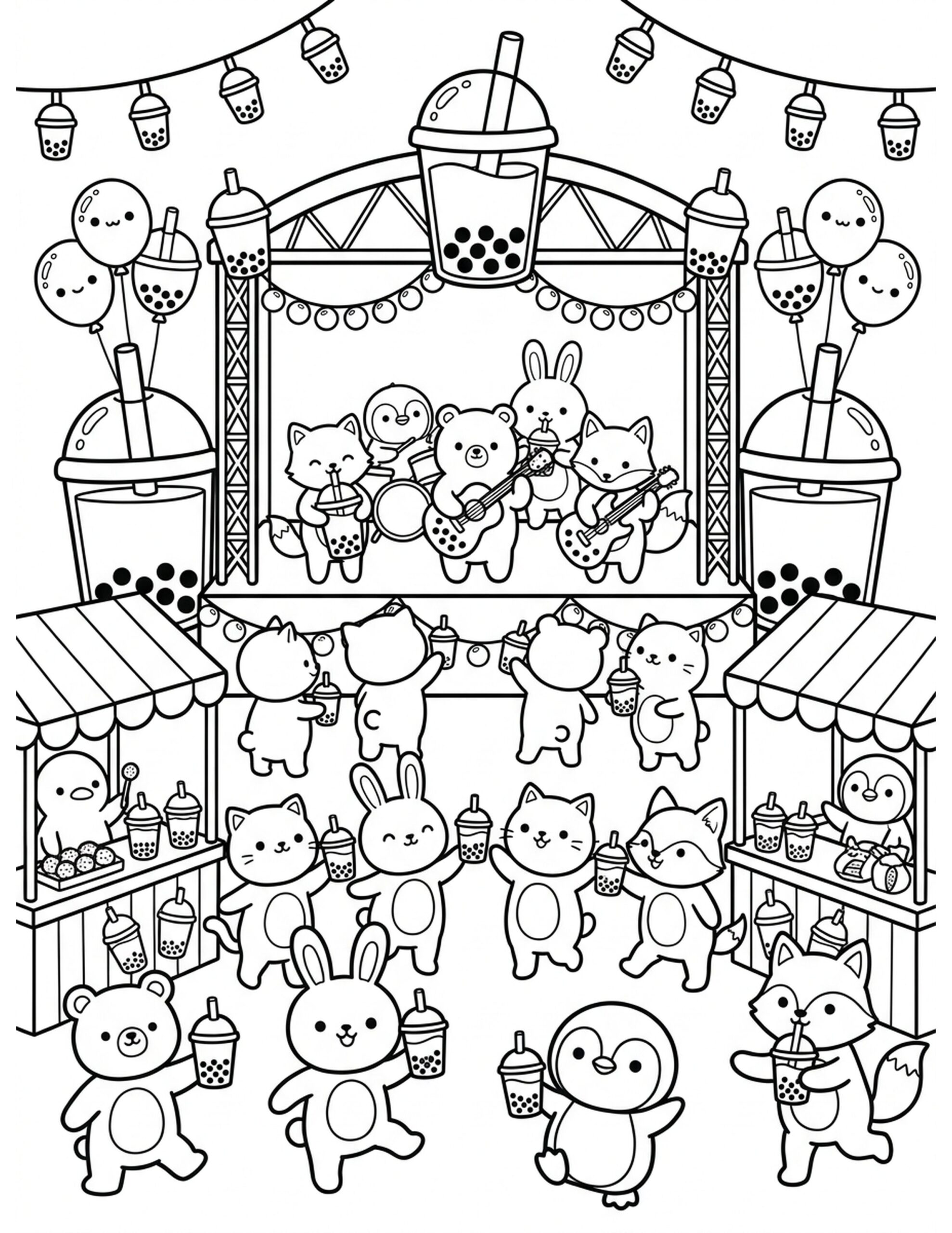 Boba Music Festival Coloring Page