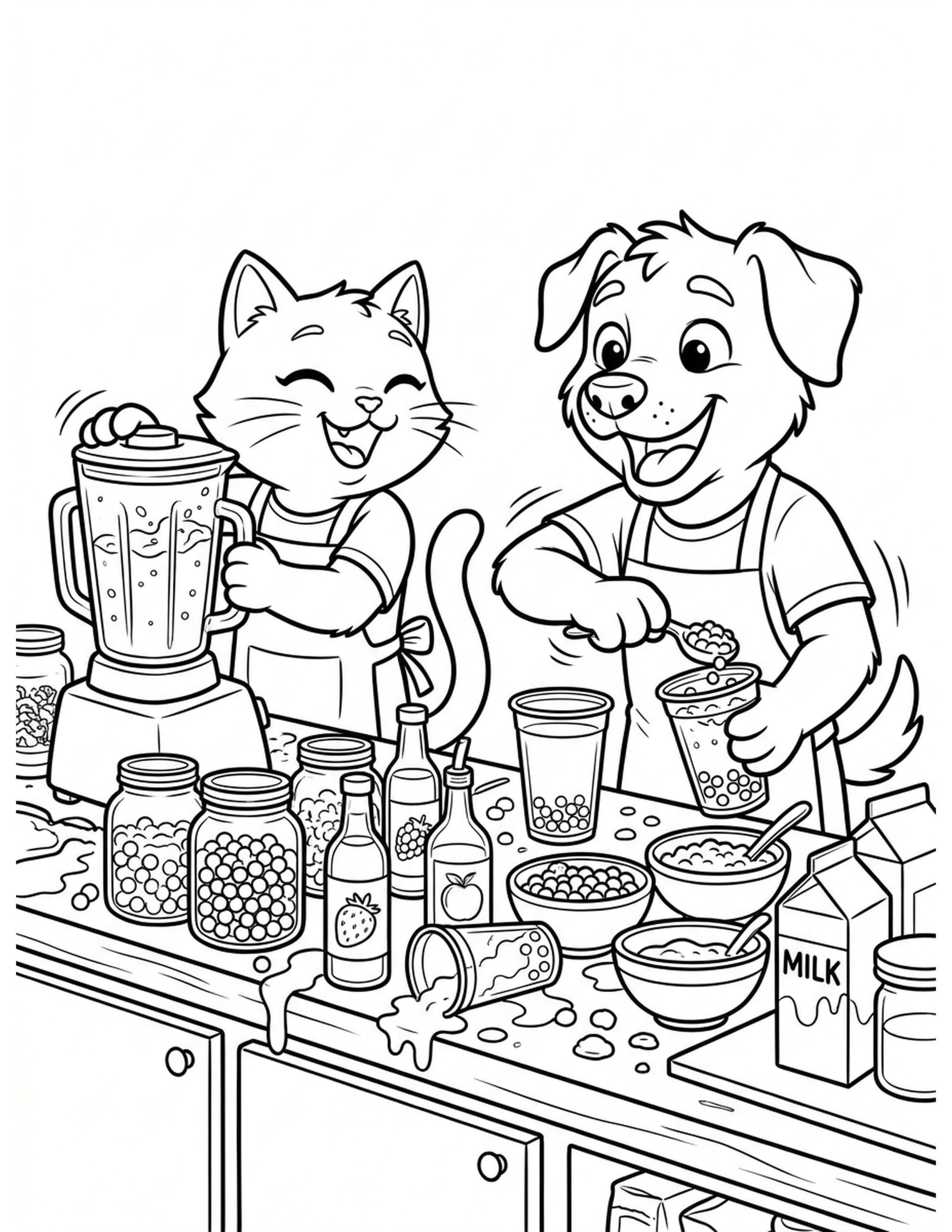 Boba Tea Making Fun Coloring Page