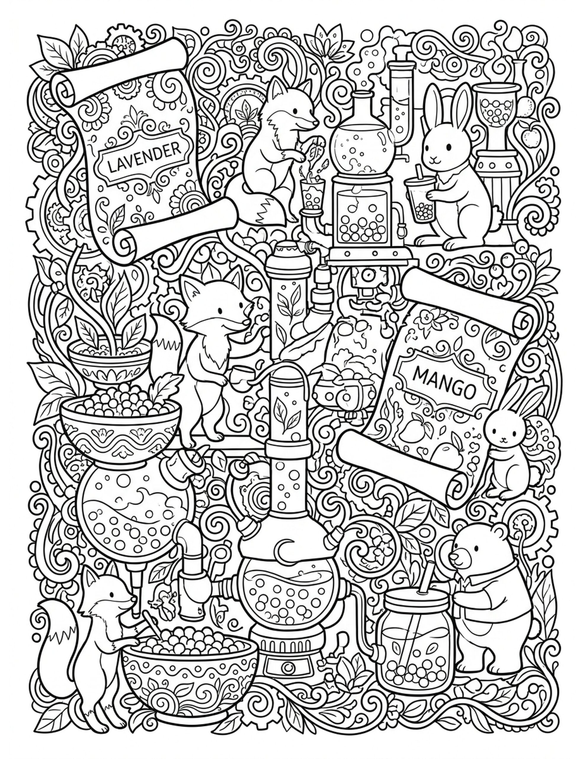 Boba Workshop Wonderland Coloring Page