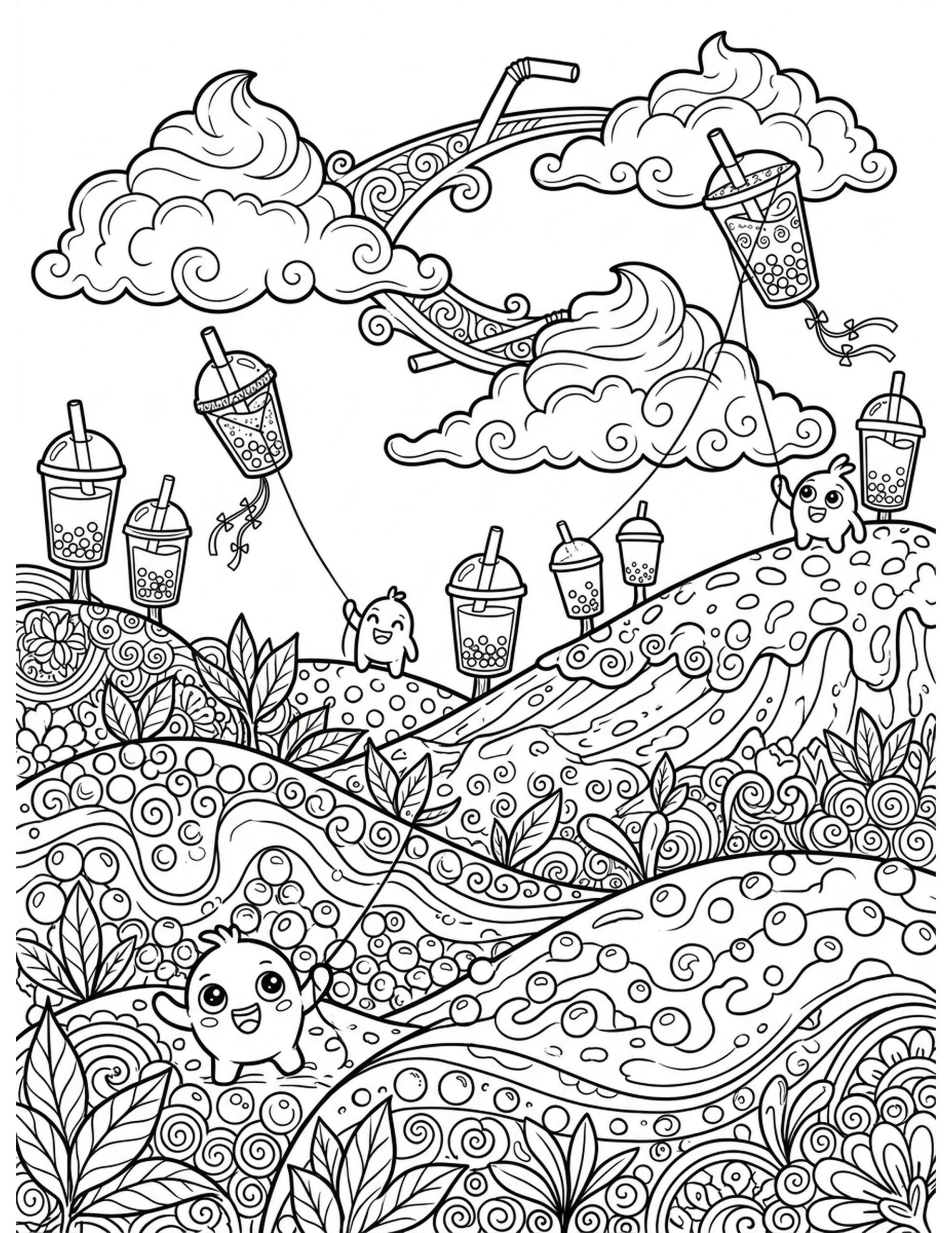 Boba Dreamland Coloring Page
